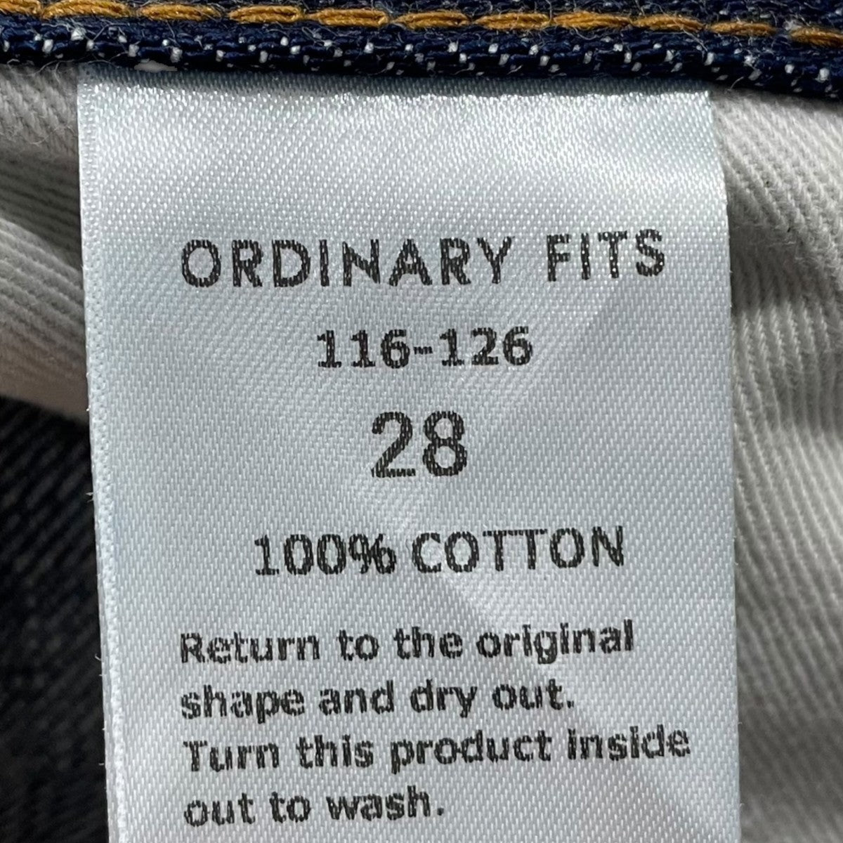 Ordinary fits デニムパンツ 116 TYPE STANDARD ONE WASH 116-126 古着・中古-7枚目のアイテム画像