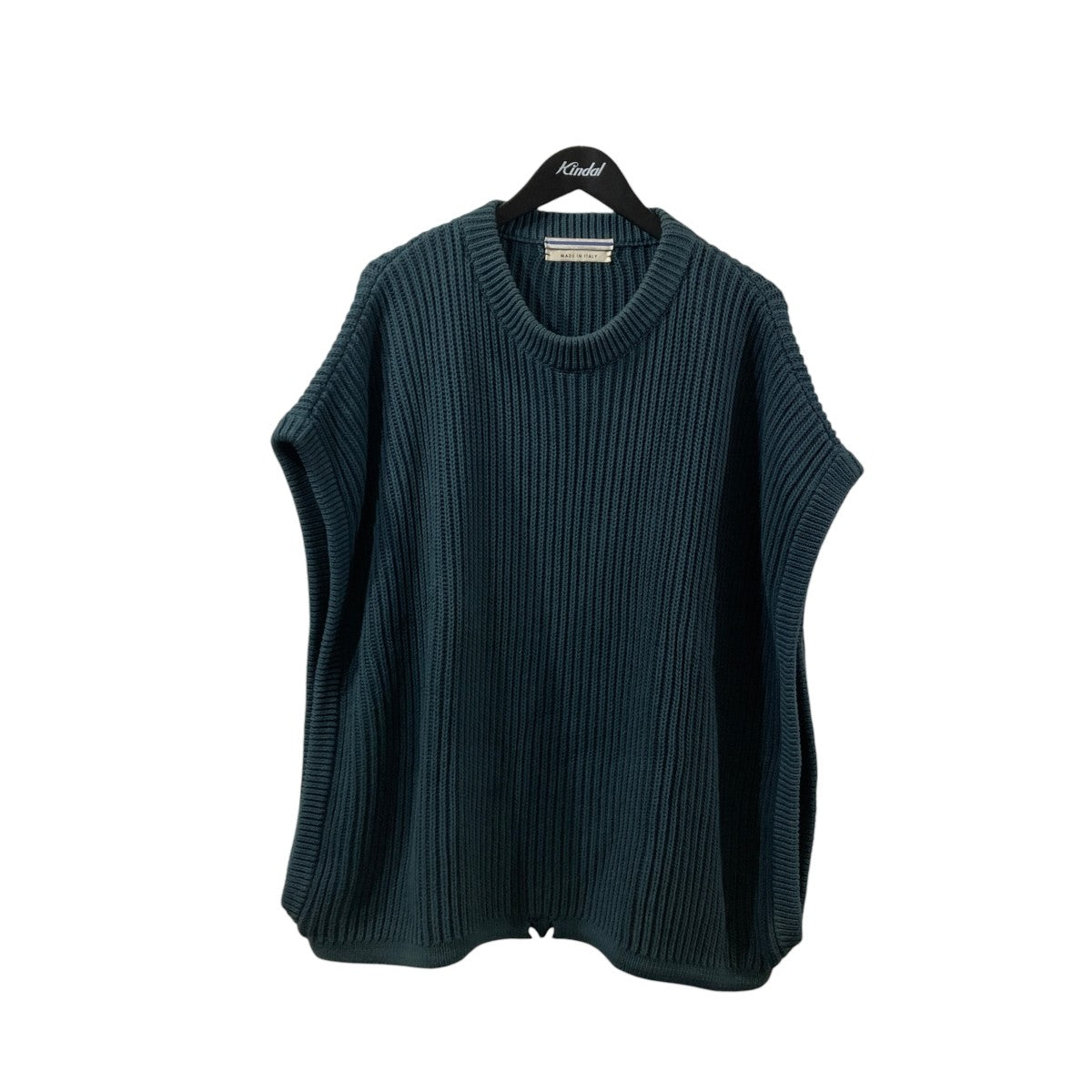 LARGE GILET WITH LEATHER DETAILSニットベスト