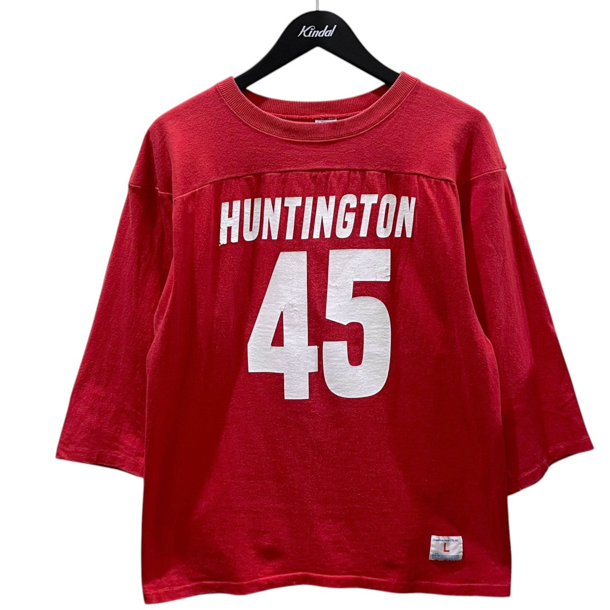Champion 70-80S 七分袖カットソー バータグ Football T-Shirt フットボールTシャツ 古着・中古-1枚目のアイテム画像