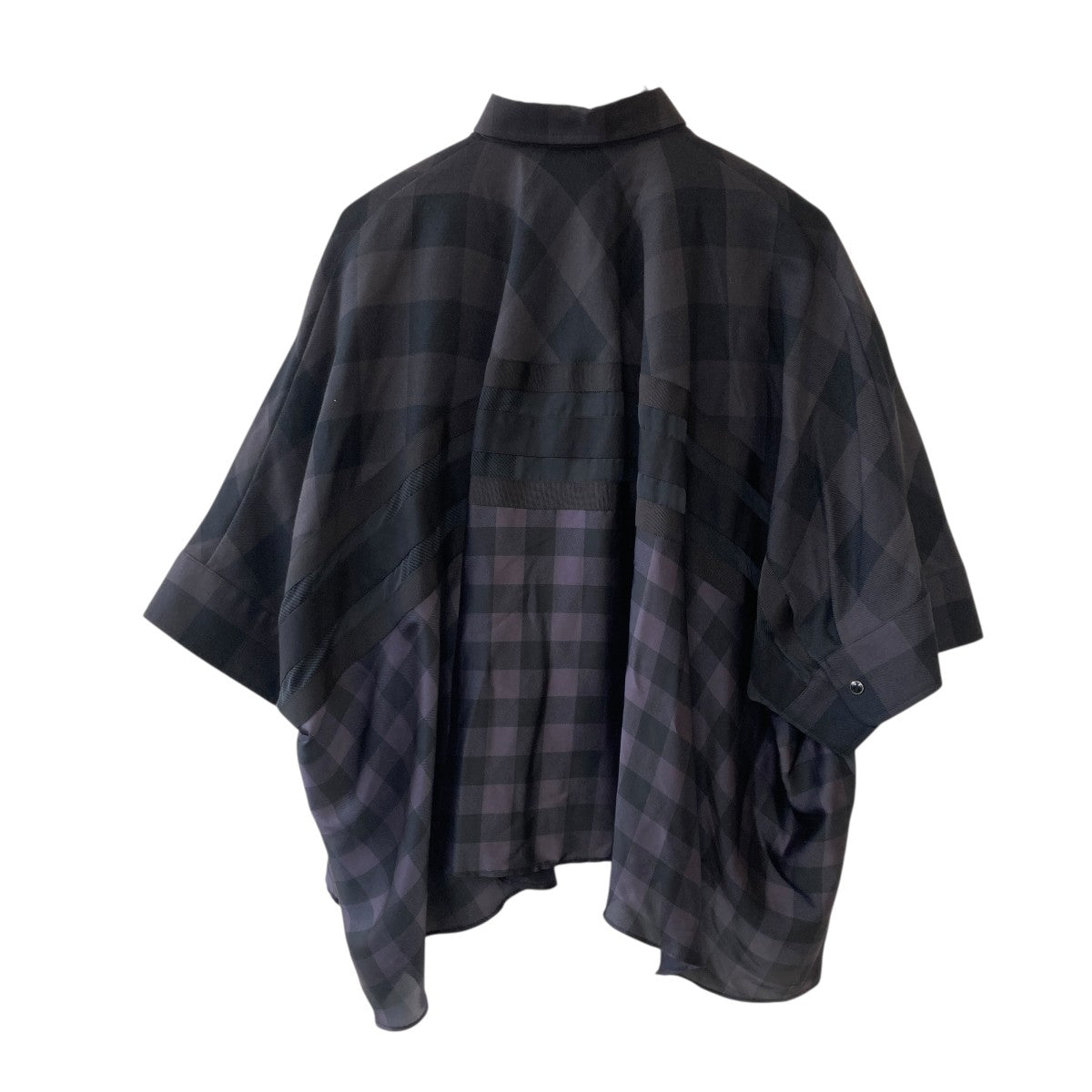 sacai(サカイ) チェック半袖シャツ22-05940 22-05940 ブラック、グレー