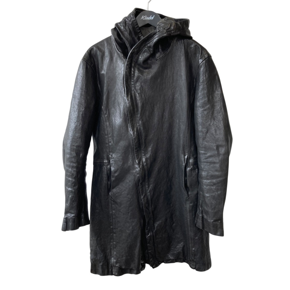 Hooded Coat Italian shoulder Cow leatherレザーコート1604-03