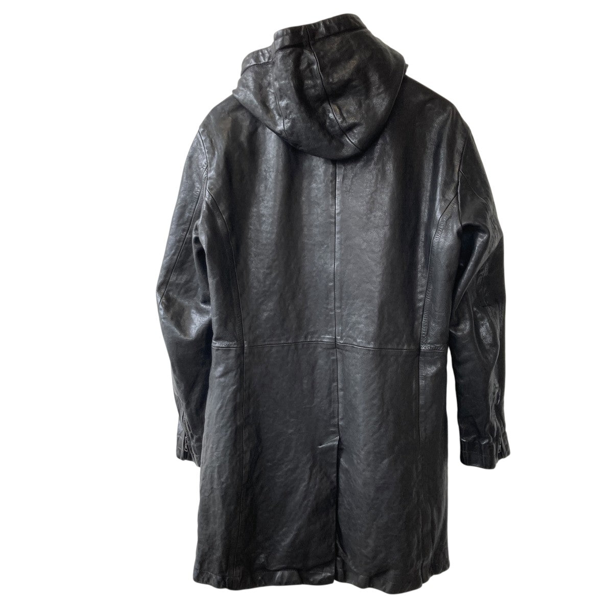 Hooded Coat Italian shoulder Cow leatherレザーコート1604-03