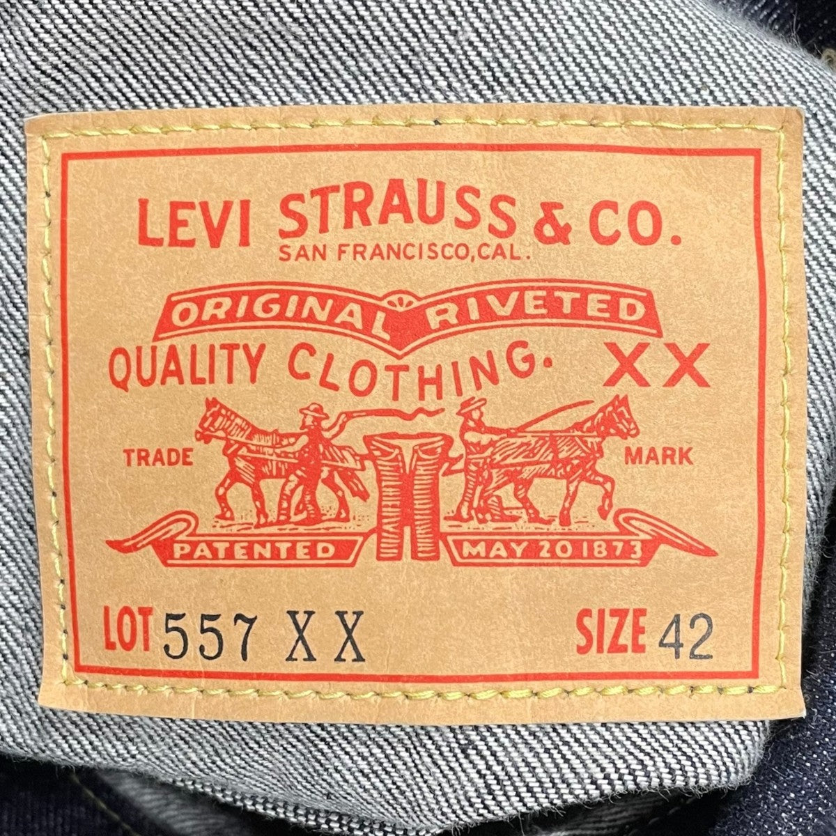 LEVI’S VINTAGE CLOTHING デニムジャケット 557XX 1961 TYPE III 557XX Trucker Jacket トラッカージャケット 日本製 BIG E 74998-0003 古着・中古-6枚目のアイテム画像