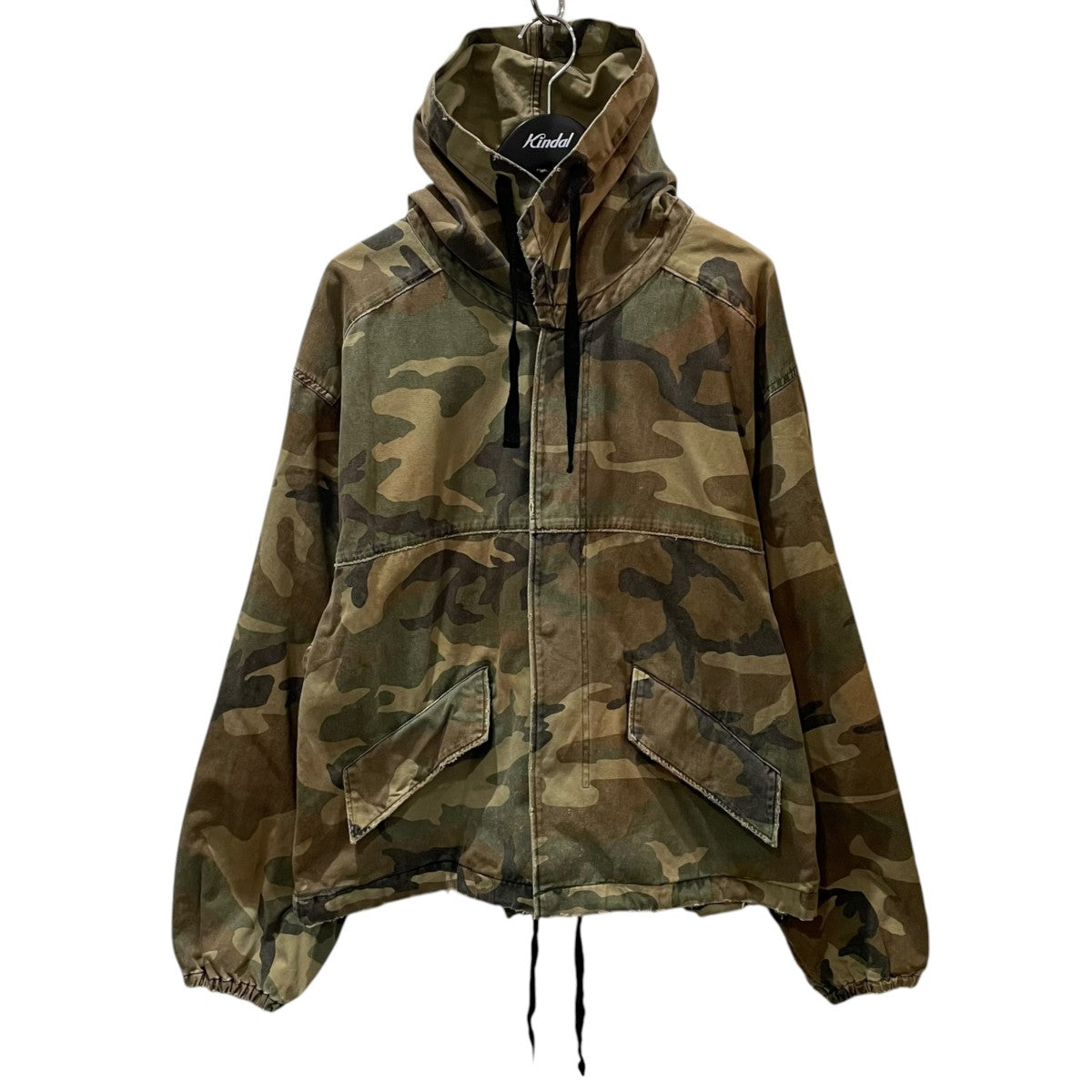 24AW カモフラ柄加工ジップアップフーデッドジャケット CAMO HOODIE JACKET カモフーディジャケット ANC-SH47-A