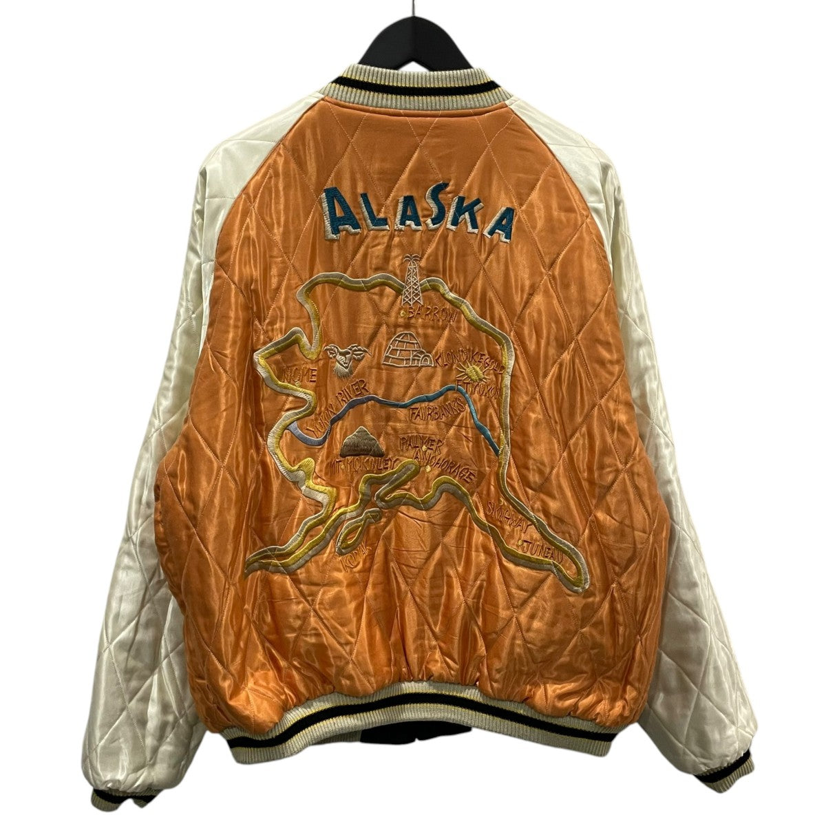 リバーシブルスカジャン 1950s Style Velveteen Souvenir Jacket POLAR BEAR ALASKA MAP スーベニアジャケット TT15792-119