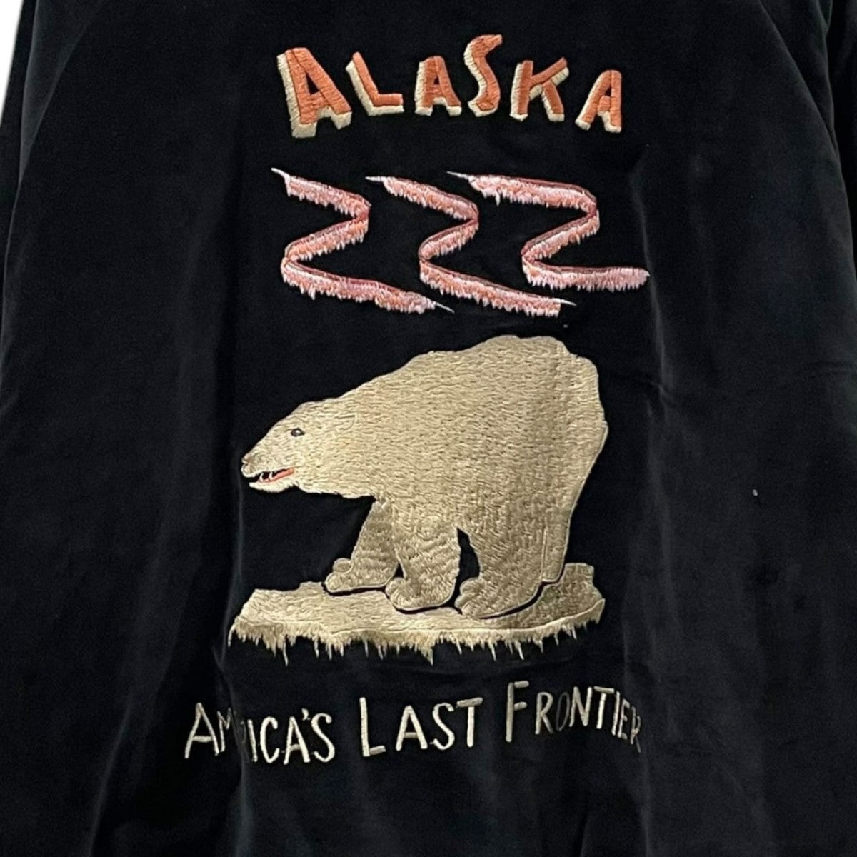 リバーシブルスカジャン 1950s Style Velveteen Souvenir Jacket POLAR BEAR ALASKA MAP スーベニアジャケット TT15792-119