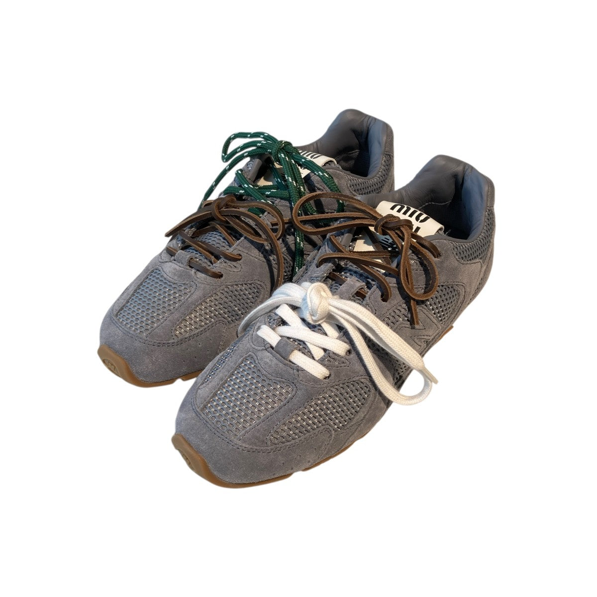 NEW BALANCE×MIU MIU スエードxメッシュスニーカー5E165E 古着・中古-1枚目のアイテム画像