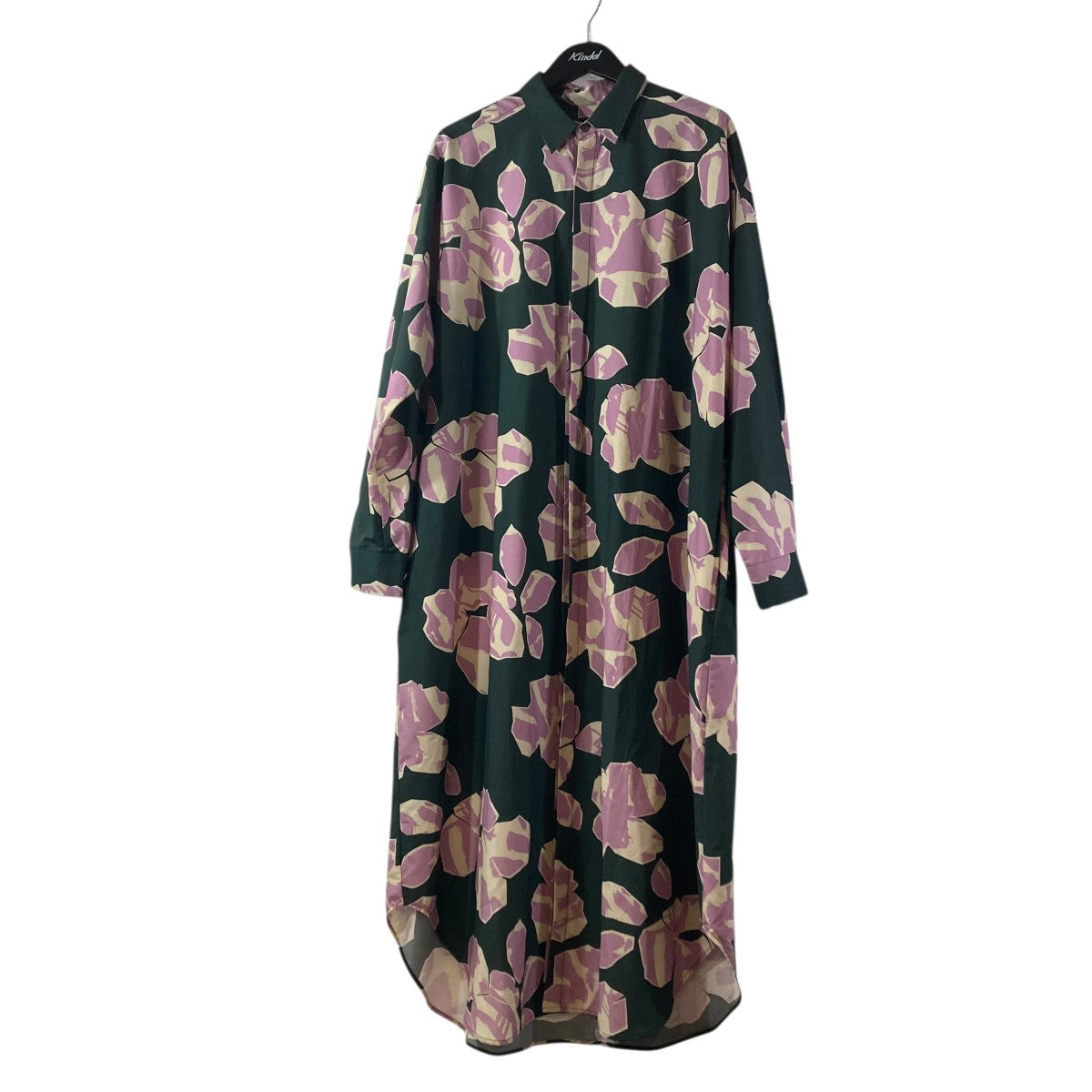 oversized 2 shirt paper cuts greenロングシャツ