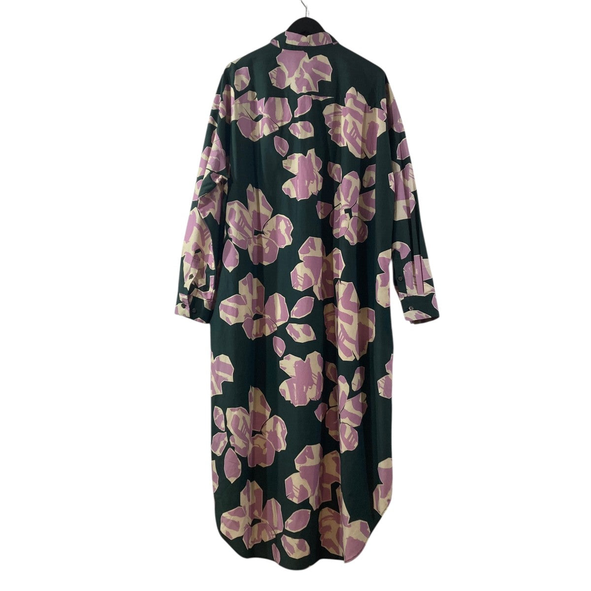 oversized 2 shirt paper cuts greenロングシャツ