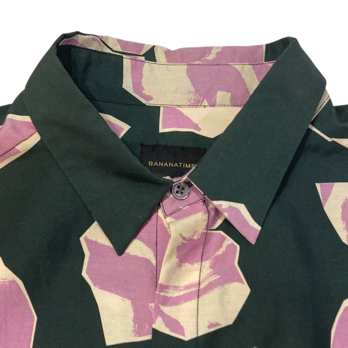 oversized 2 shirt paper cuts greenロングシャツ