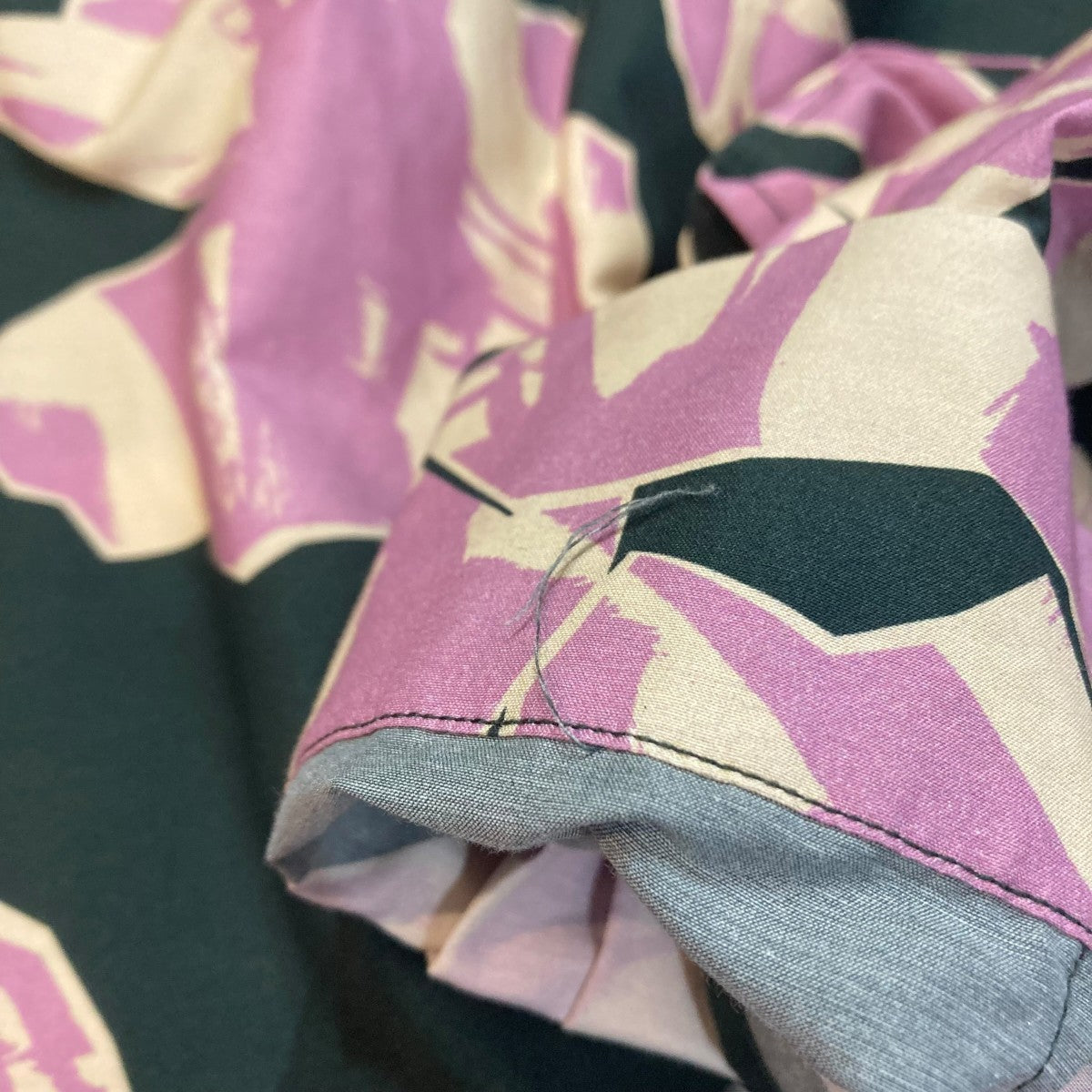 oversized 2 shirt paper cuts greenロングシャツ