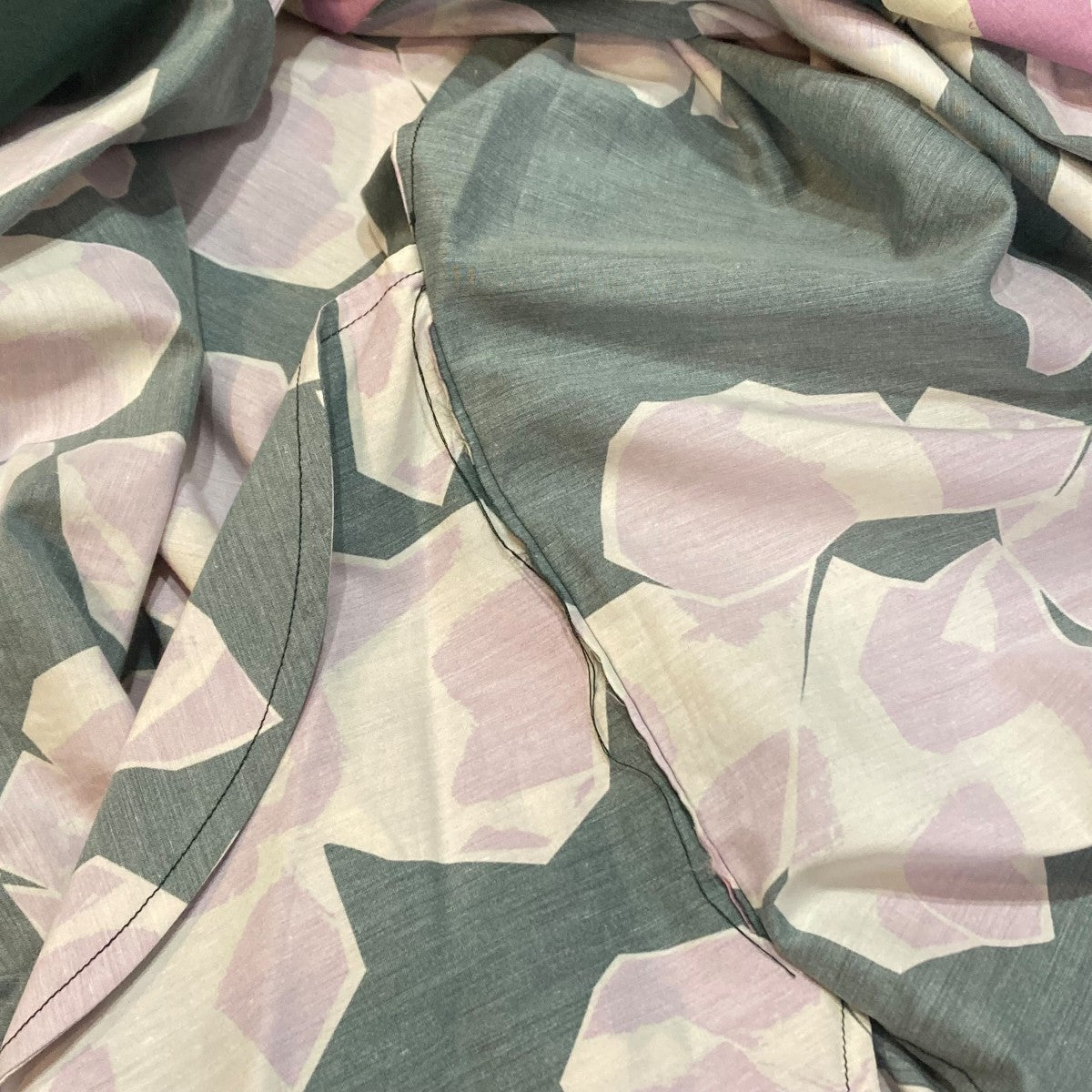 oversized 2 shirt paper cuts greenロングシャツ
