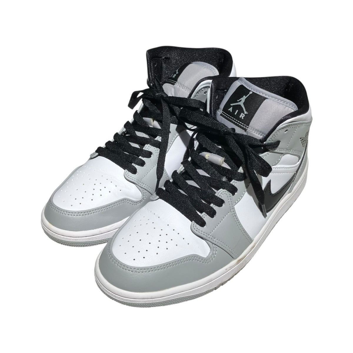 Air Jordan 1 Mid Light Smoke Grey／White／Blackハイカットスニーカー554724-092
