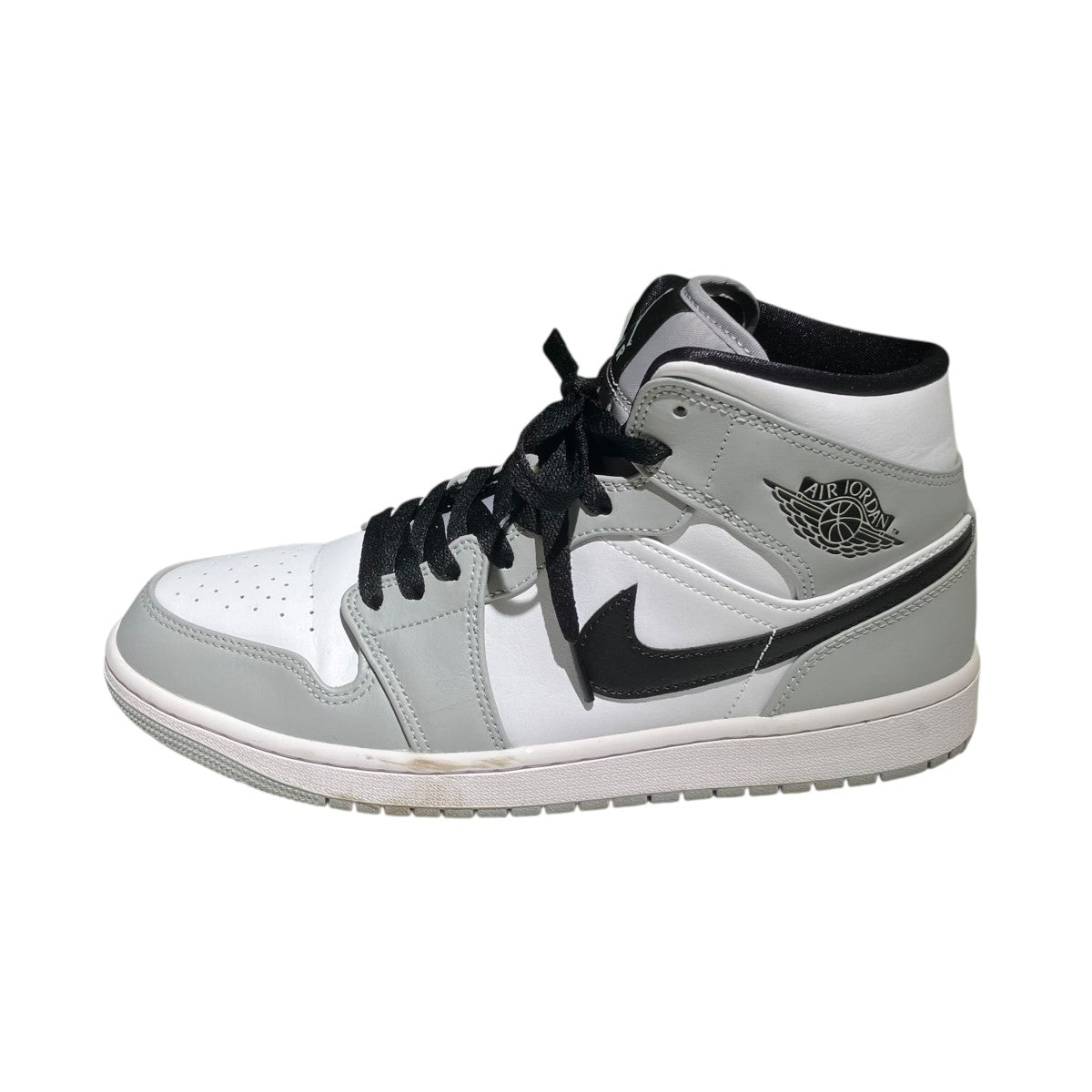 Air Jordan 1 Mid Light Smoke Grey／White／Blackハイカットスニーカー554724-092