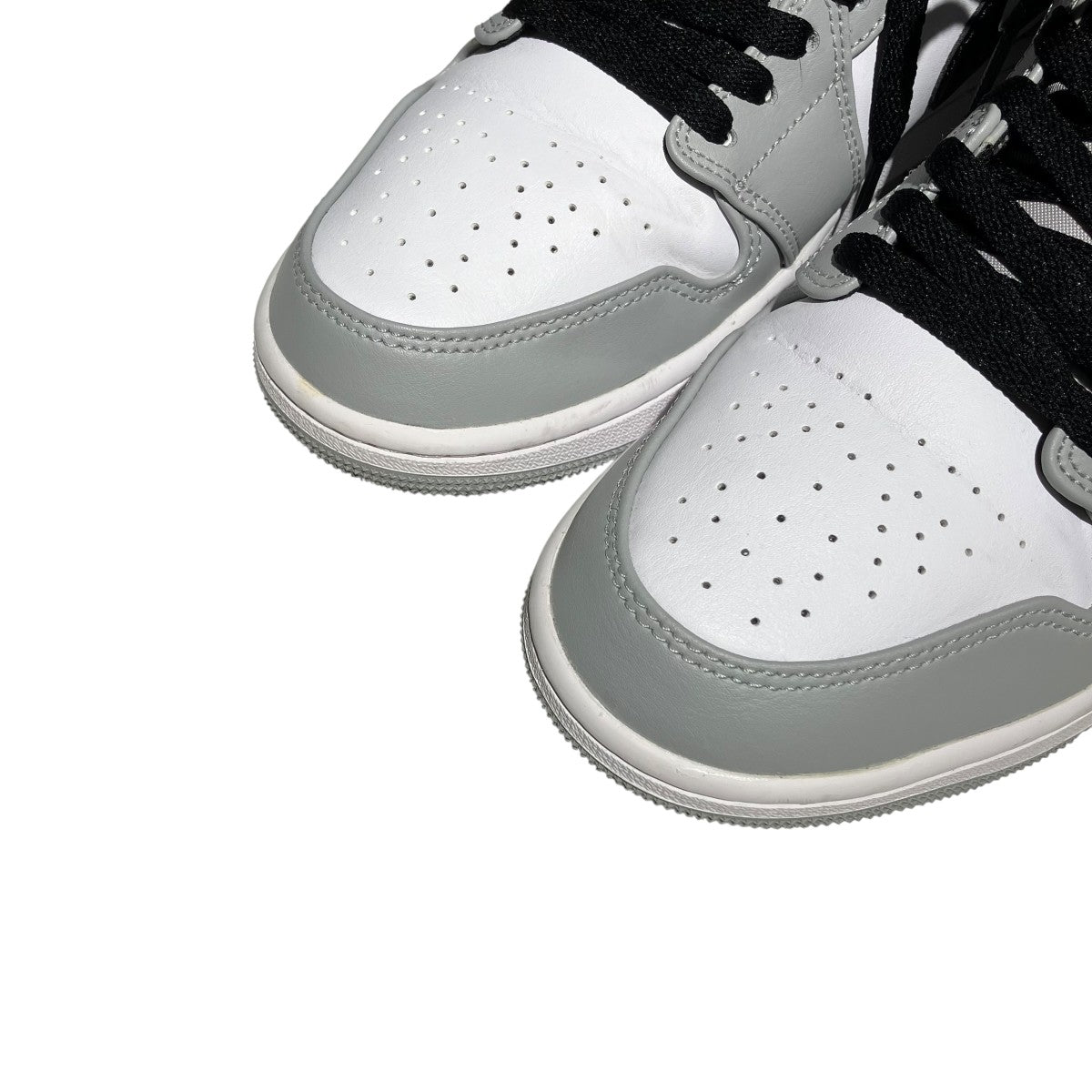 Air Jordan 1 Mid Light Smoke Grey／White／Blackハイカットスニーカー554724-092