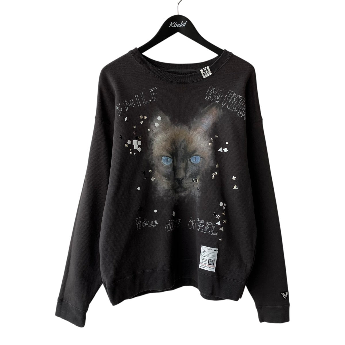 Maison MIHARA YASUHIRO EMBELLISHDISTRESS CAT PULLOVERトレーナーJ15PO723 古着・中古-1枚目のアイテム画像