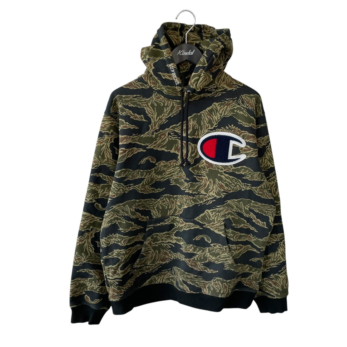 Supreme×Champion 15AWTiger Camo Pulloverパーカー 古着・中古-1枚目のアイテム画像