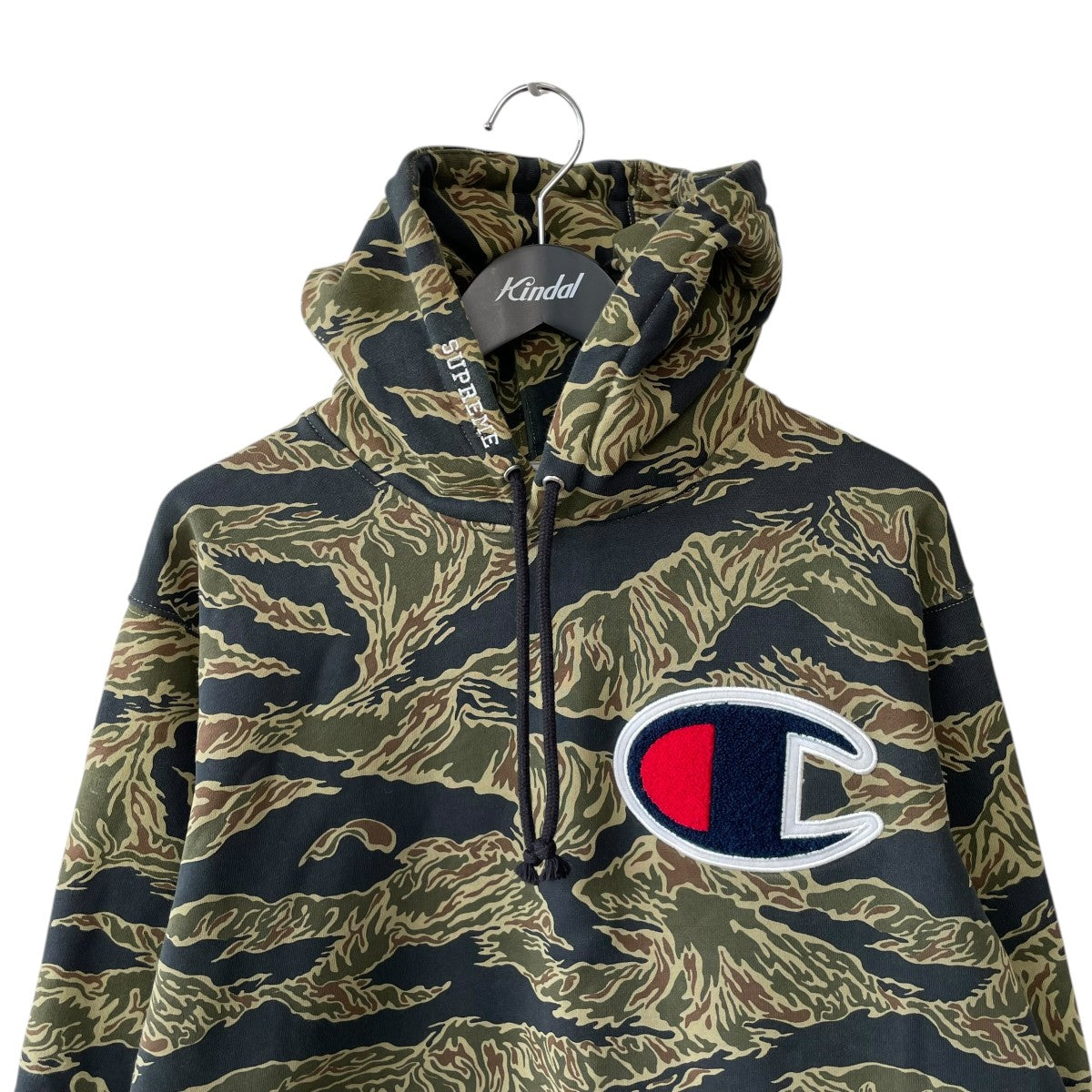 Supreme×Champion 15AWTiger Camo Pulloverパーカー 古着・中古-3枚目のアイテム画像