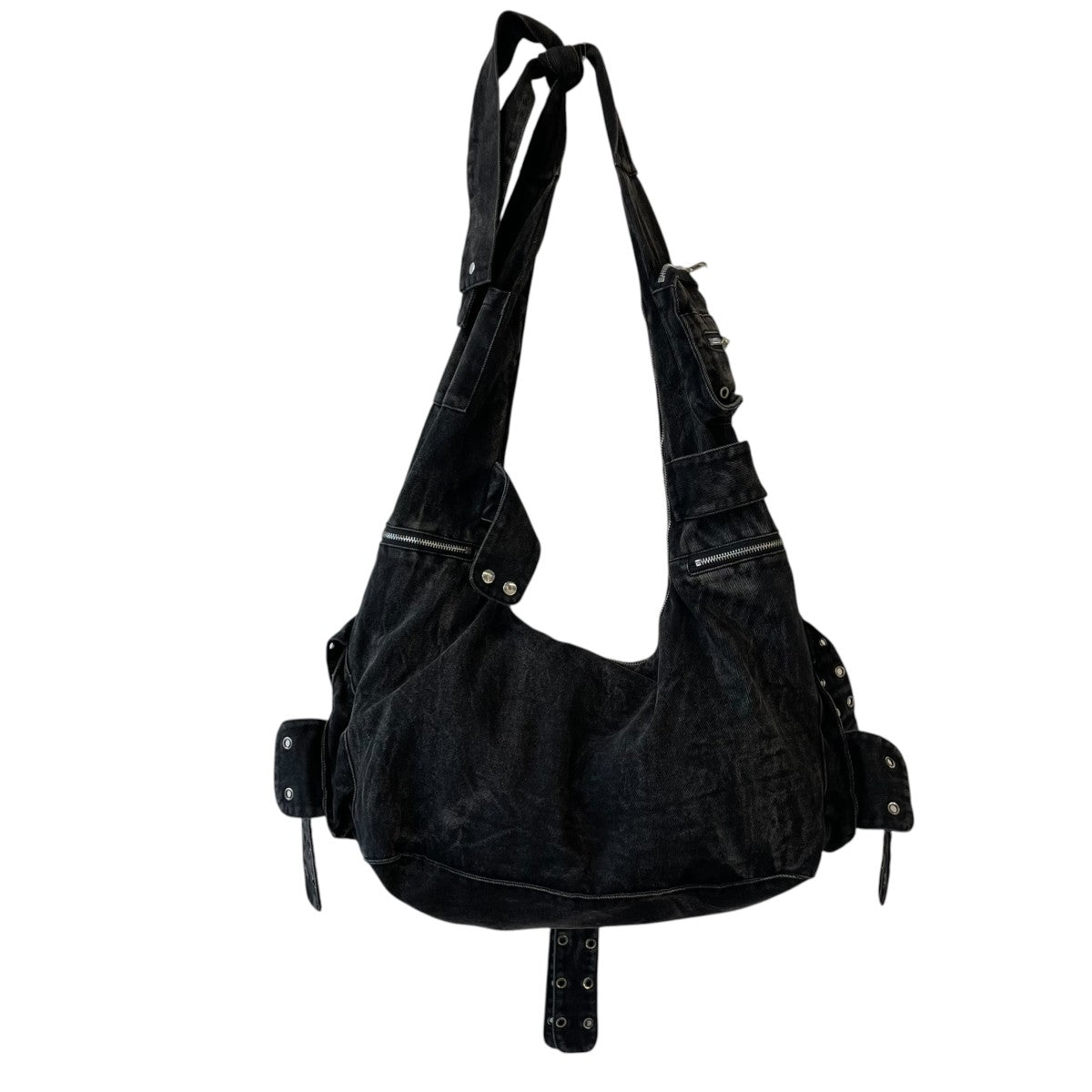 NO／FAITH STUDIOS DENIM MULTIPOCKET BAG NO/FAITH STUDIOS Black Denim Multipocket Bag