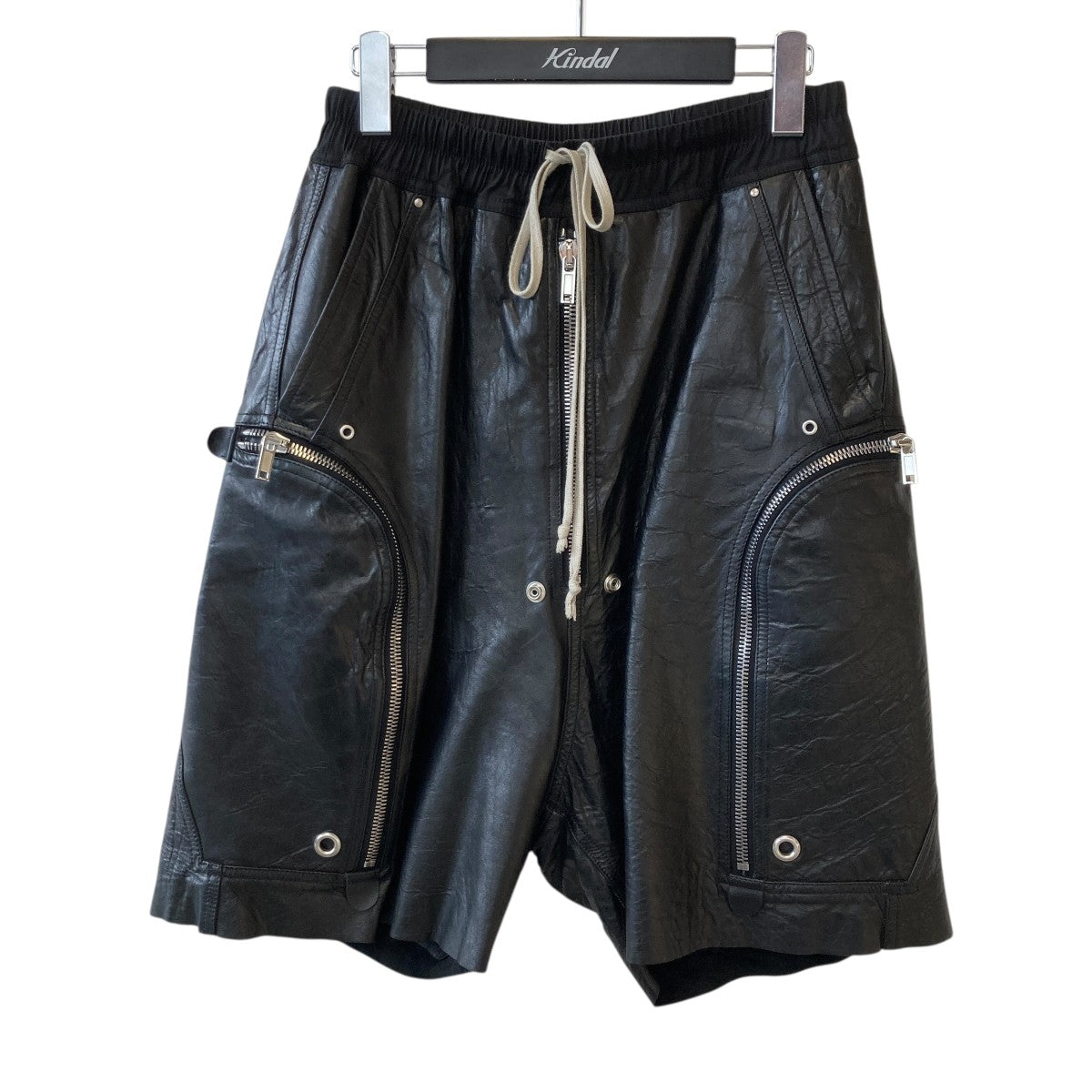 RICK OWENS Bauhaus Bela Leather ShortsレザーショートパンツRU02D6392-LBW 古着・中古-1枚目のアイテム画像