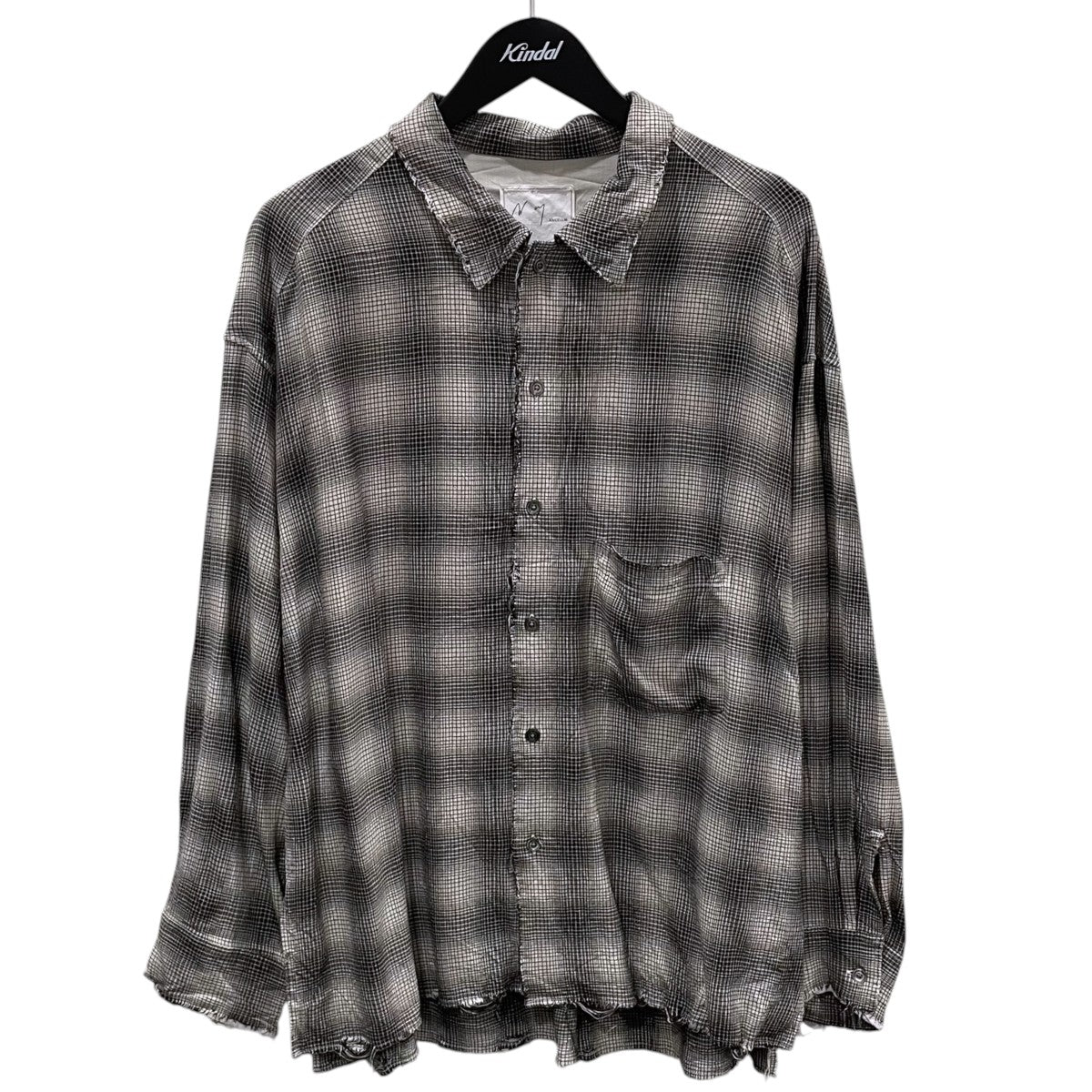 25SS ダメージ加工オンブレチェック柄長袖シャツ OMBRECHECK SHIRT オンブレチェックシャツ ANC-SH61-A