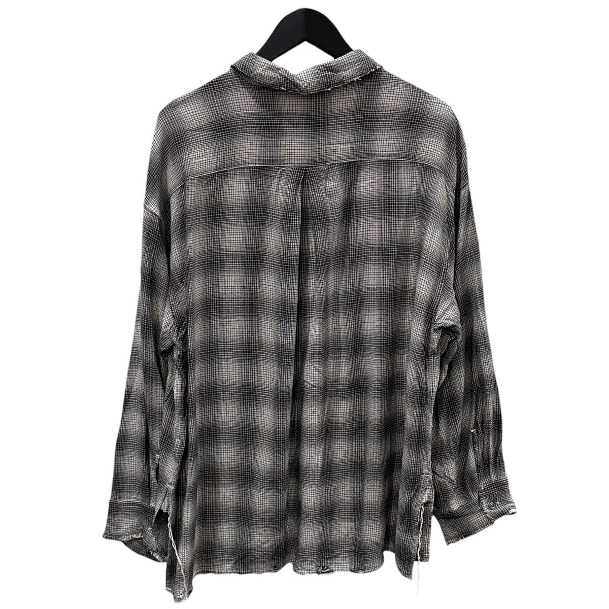 25SS ダメージ加工オンブレチェック柄長袖シャツ OMBRECHECK SHIRT オンブレチェックシャツ ANC-SH61-A