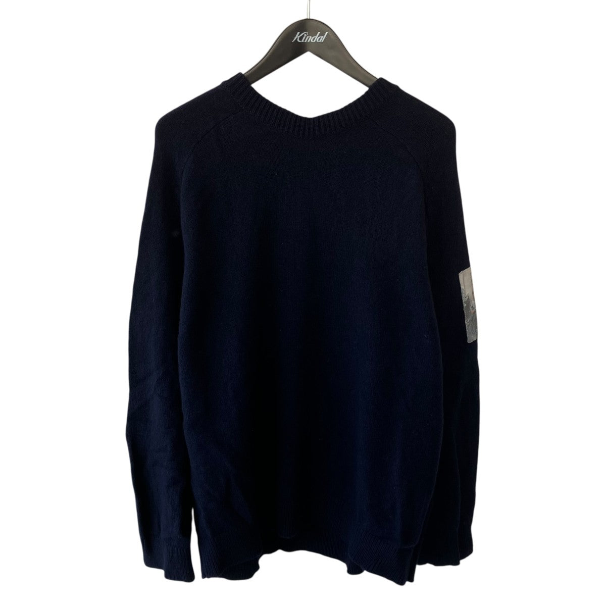 RAF SIMONS Light roundneck hammersleeve sweater with patchesニット 古着・中古-1枚目のアイテム画像