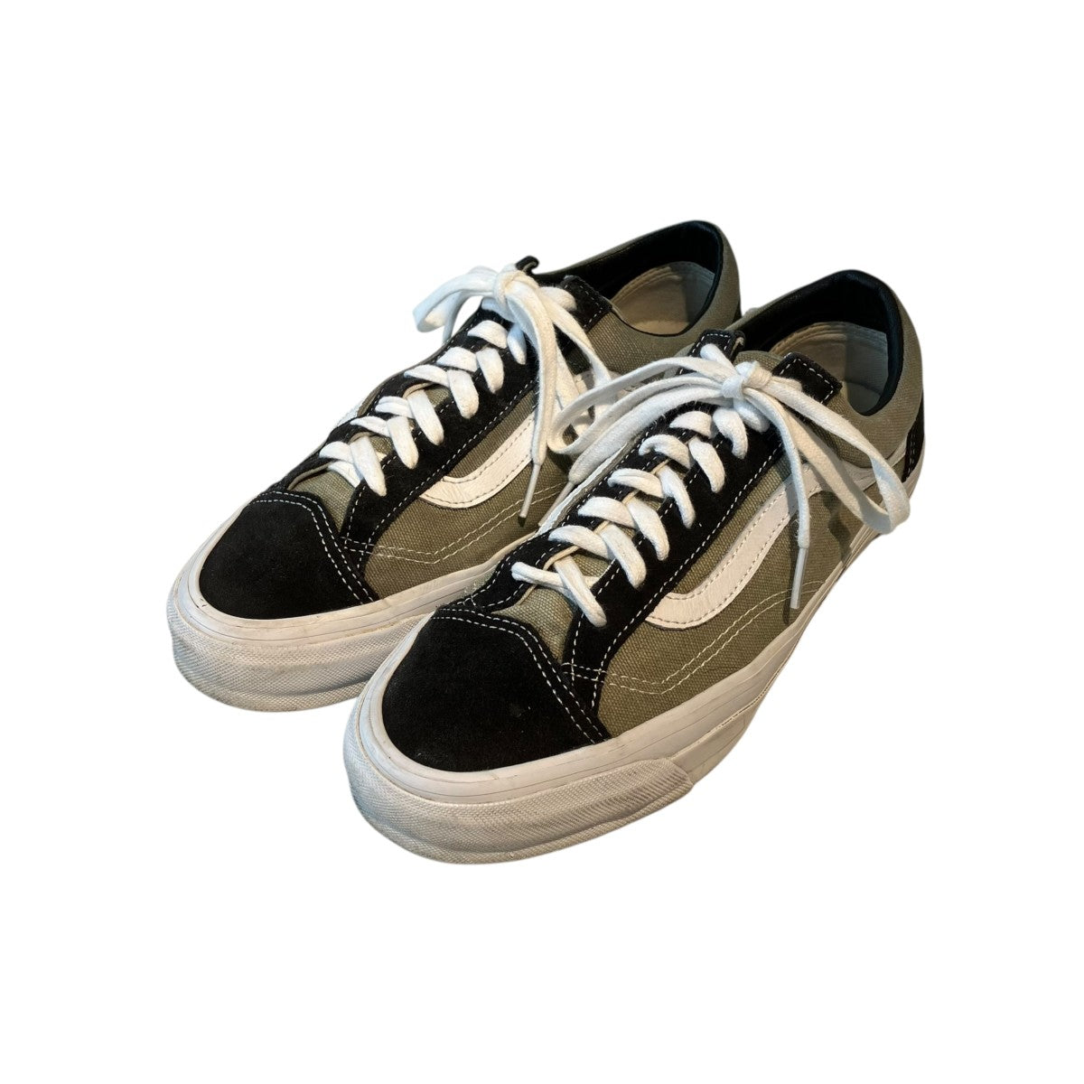 VANS×Ron Herman PREMIUM OLD SKOOL 36 WASHED GREENローカットスニーカーVN000D57GRN 古着・中古-1枚目のアイテム画像
