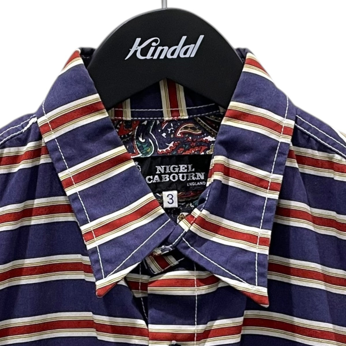 NIGEL CABOURN マルチカラーストライプワークシャツ NC-079137 古着・中古-3枚目のアイテム画像