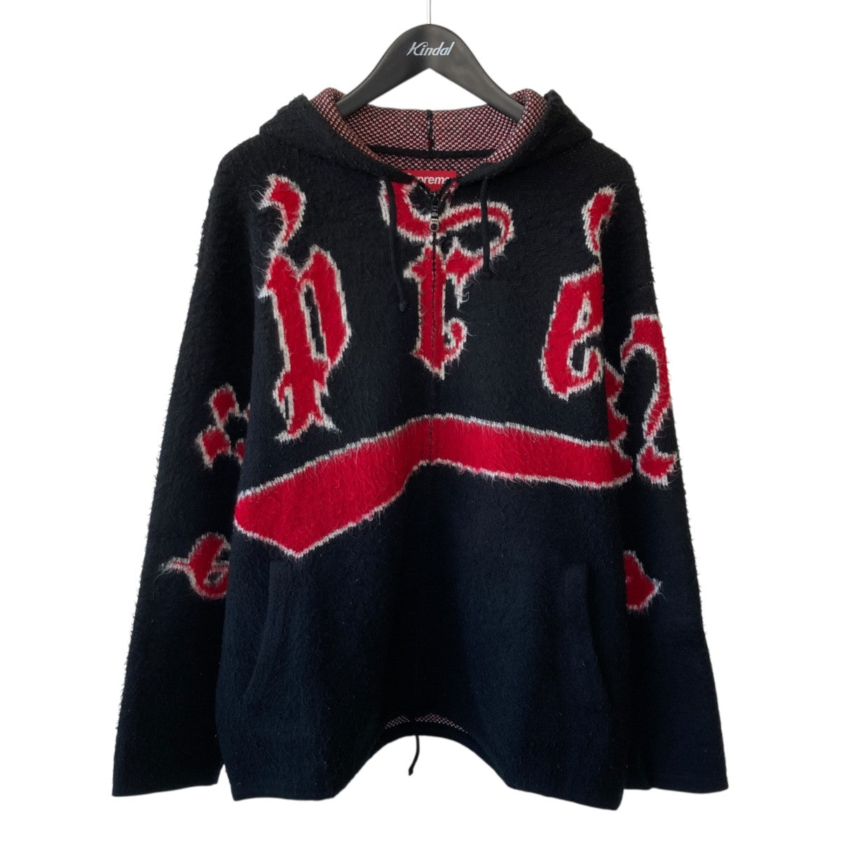 24AWACCENT BRUSHED ZIP UP HOODEDニットパーカー
