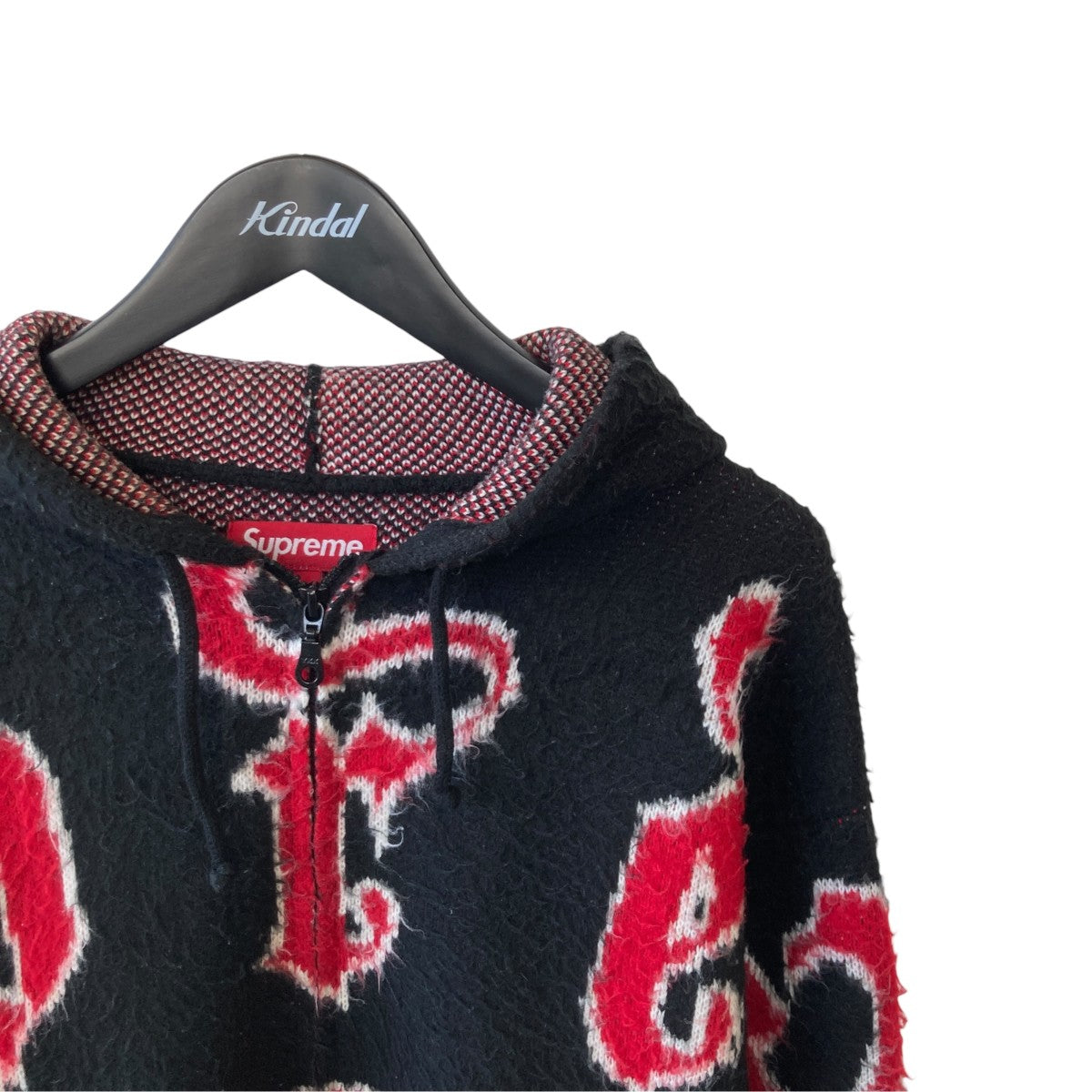 24AWACCENT BRUSHED ZIP UP HOODEDニットパーカー