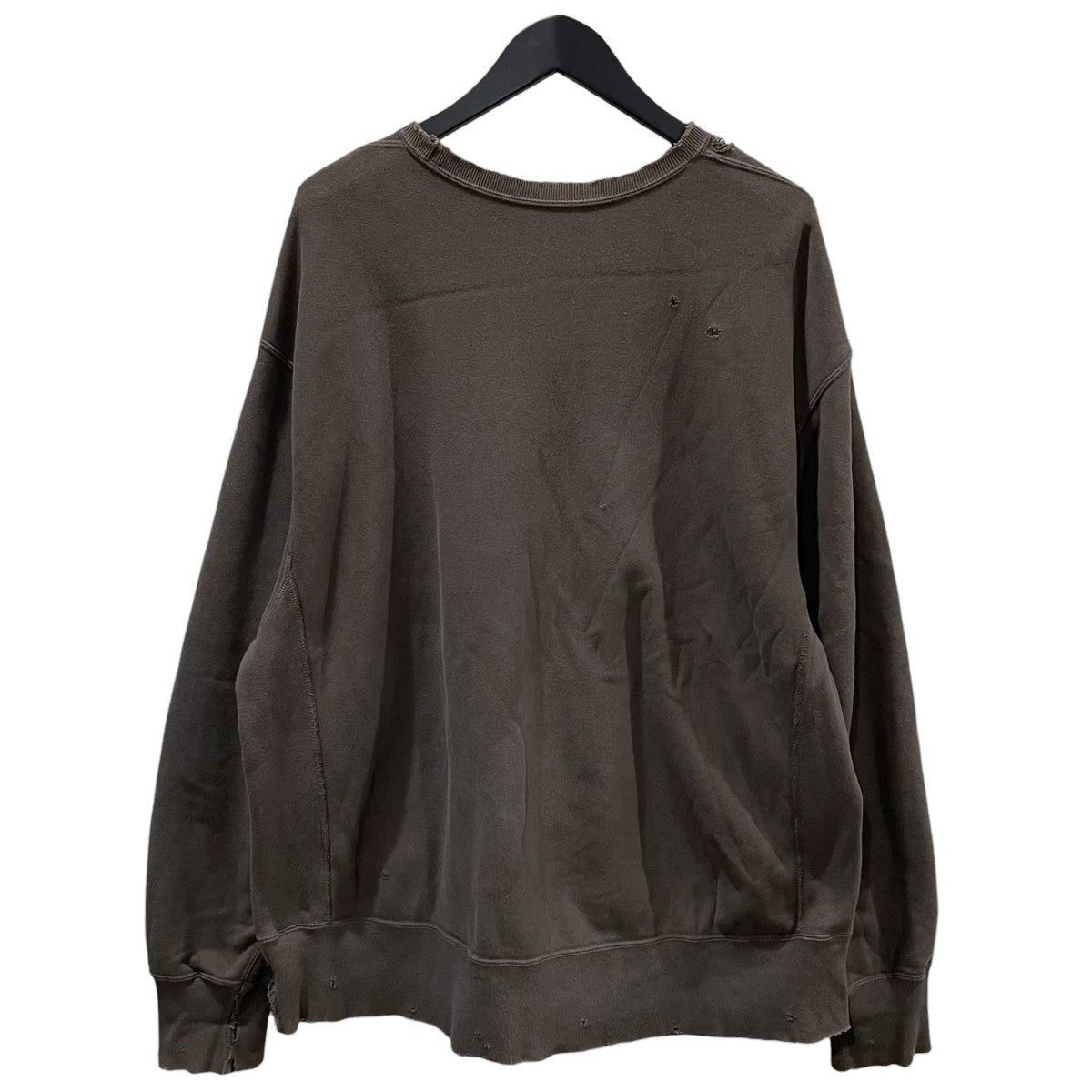 ANCELLM 23SS 加工スウェットトレーナー DYED DAMAGE SWEAT SHIRT ダイド ダメージ スウェットシャツ ANC-CT14 古着・中古-2枚目のアイテム画像
