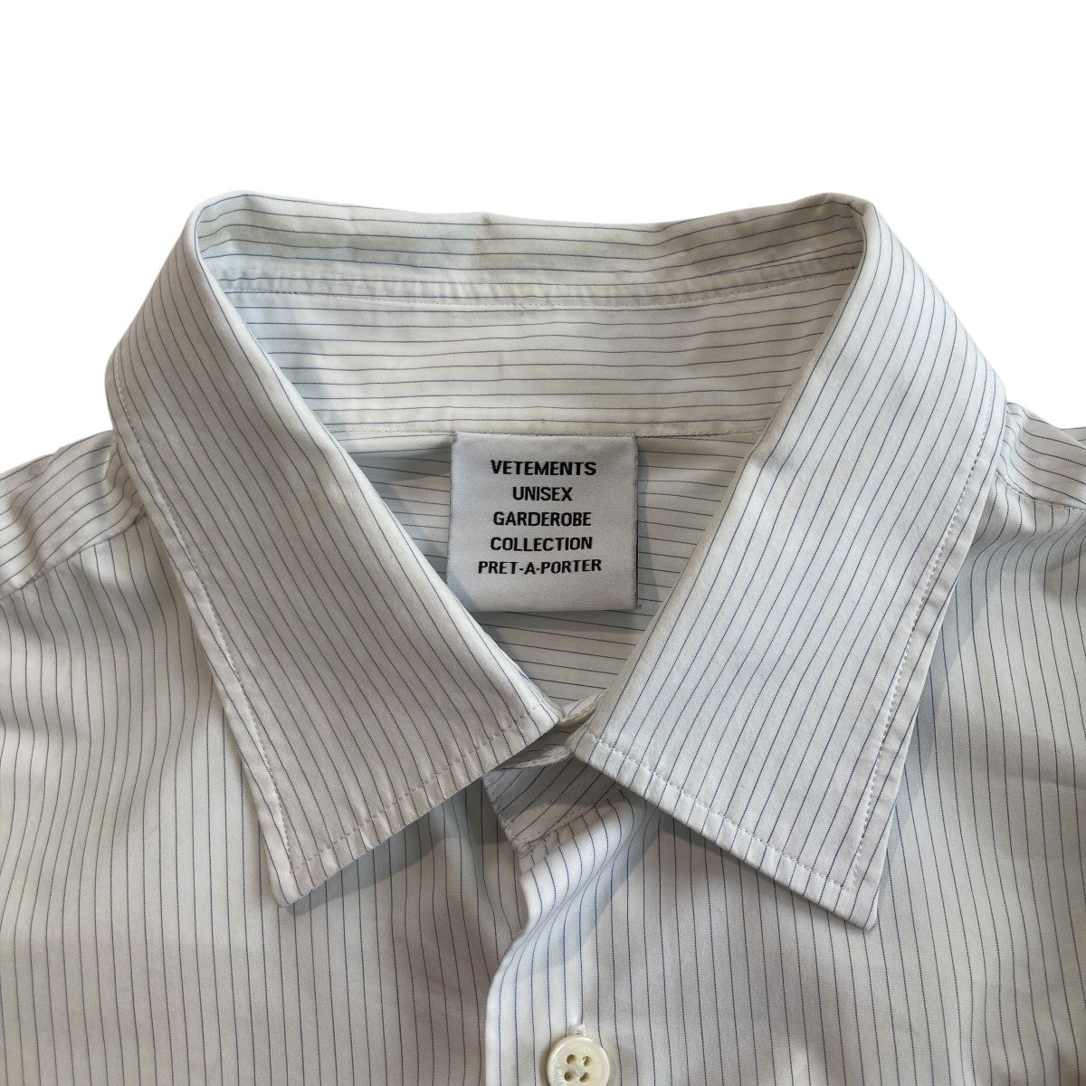 VETEMENTS ANARCHY LOGO SHIRTストライプシャツUA52SH550P 古着・中古-7枚目のアイテム画像