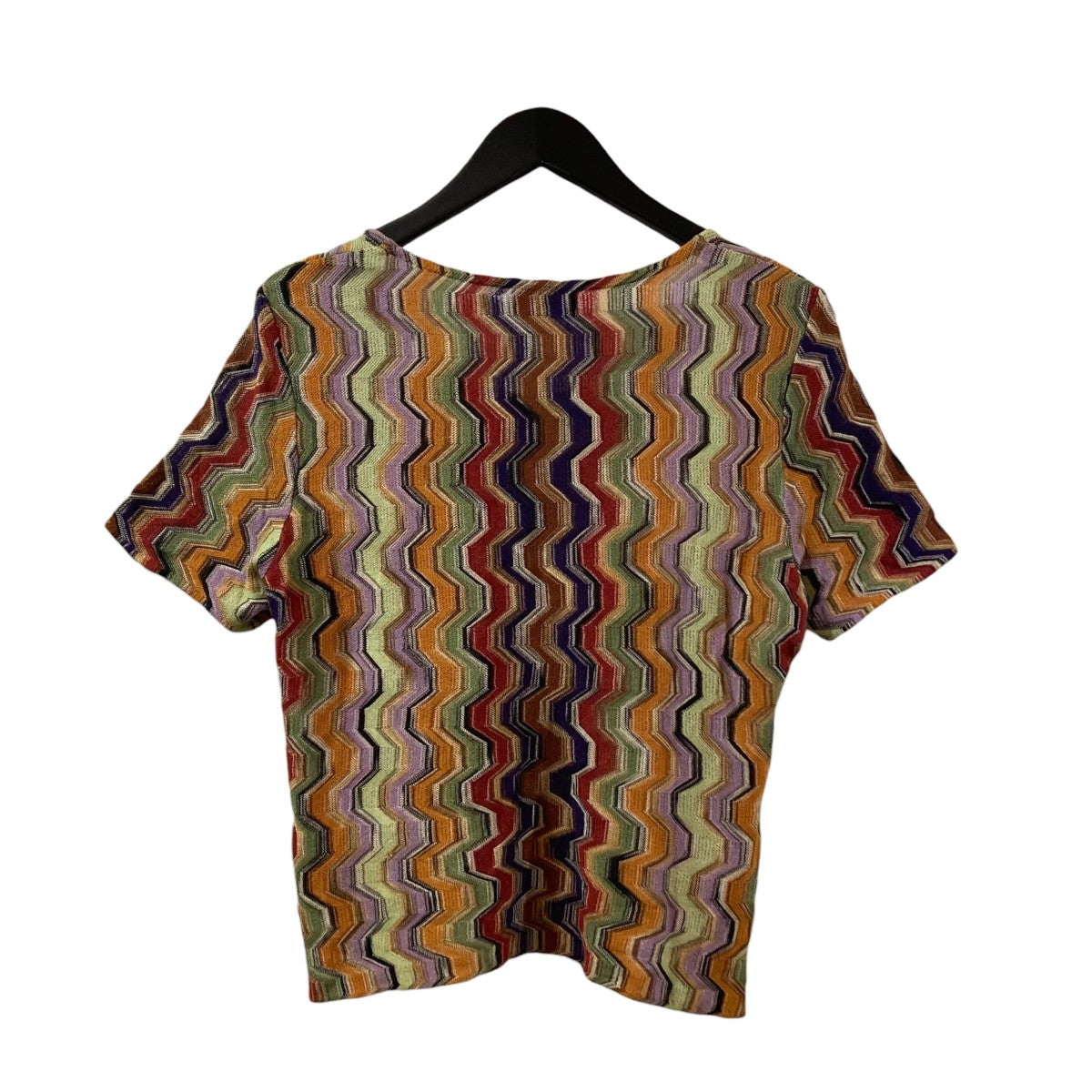 美品 Missoni ミッソーニ メッシュニット ショートスリーブ カットソー サイズ61 マルチカラー レディース 古着 中古 USED MISSONI - 美品 Missoni ミッソーニ メッシュニット ショートスリーブ