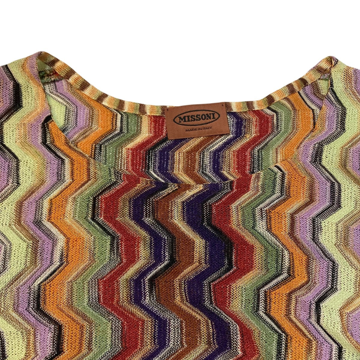 MISSONI ミッソーニ マルチカラー 半袖　ニット　トップス MISSONI(ミッソーニ) 半袖ニット マルチカラー サイズ 44｜【公式