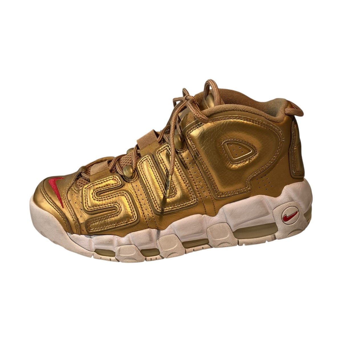 NIKE×Supreme Air More Uptempo Metallic Goldスニーカー902290-700 古着・中古-2枚目のアイテム画像