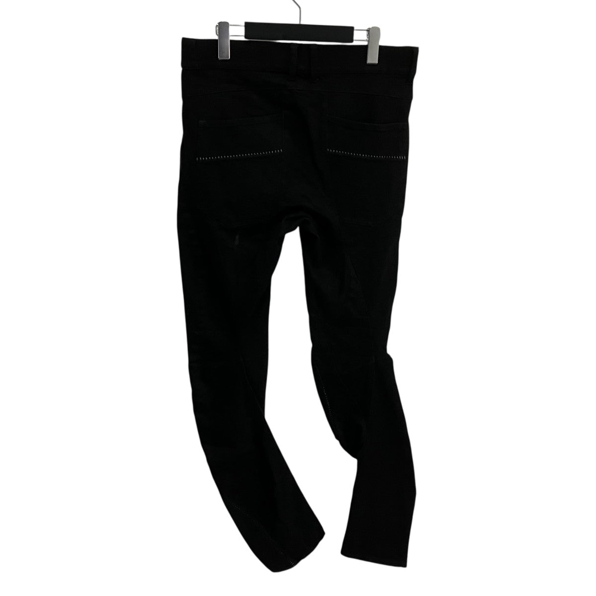 D．HYGEN D．HYGEN Patchwork Jacquard Stretch Slim Pants Black SCABパンツS7107-0225A 古着・中古-2枚目のアイテム画像