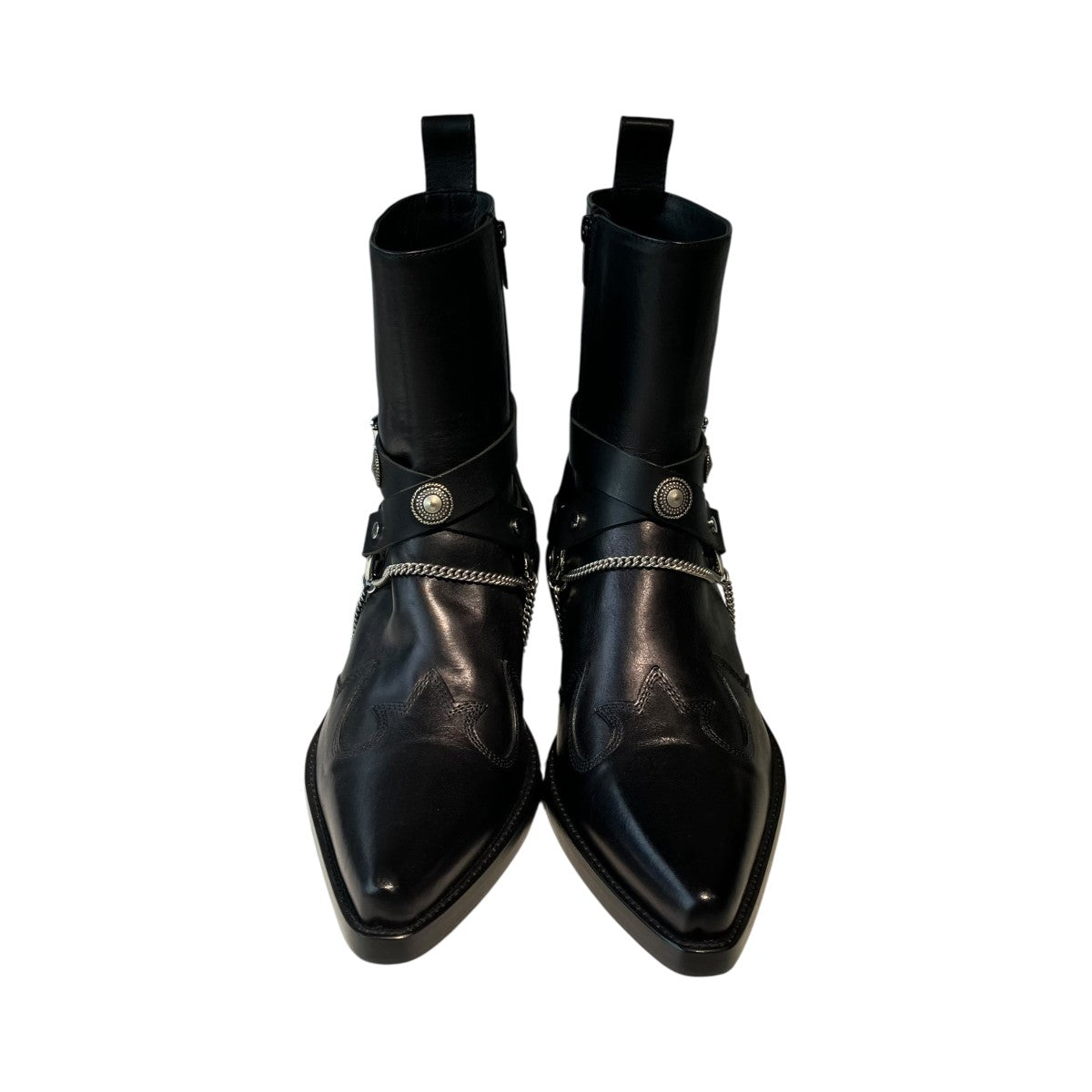 ANN DEMEULEMEESTER IEVA SANTIAGS ANKLE BOOTS WITH BELTSジョッパーブーツ2502-W-A06-LT168-099 古着・中古-3枚目のアイテム画像