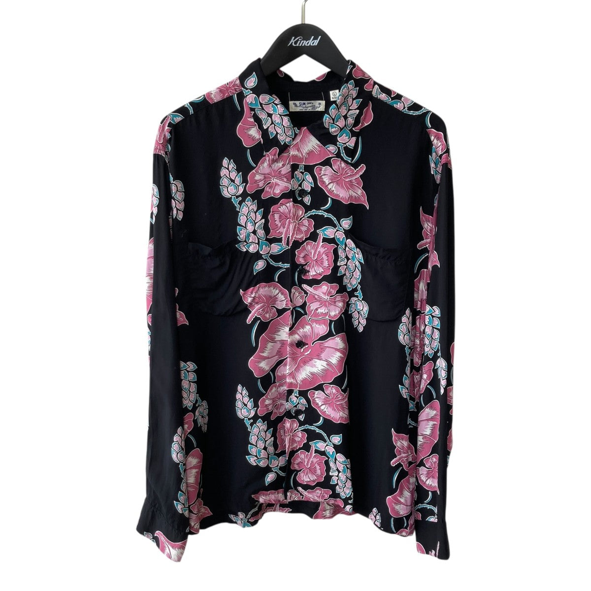 Sun Surf マウナ別注 RAYON L S 2025 HAWAIIAN SHIRT ISLAND FLOWER CHAIN長袖シャツSS39425LS 古着・中古-1枚目のアイテム画像