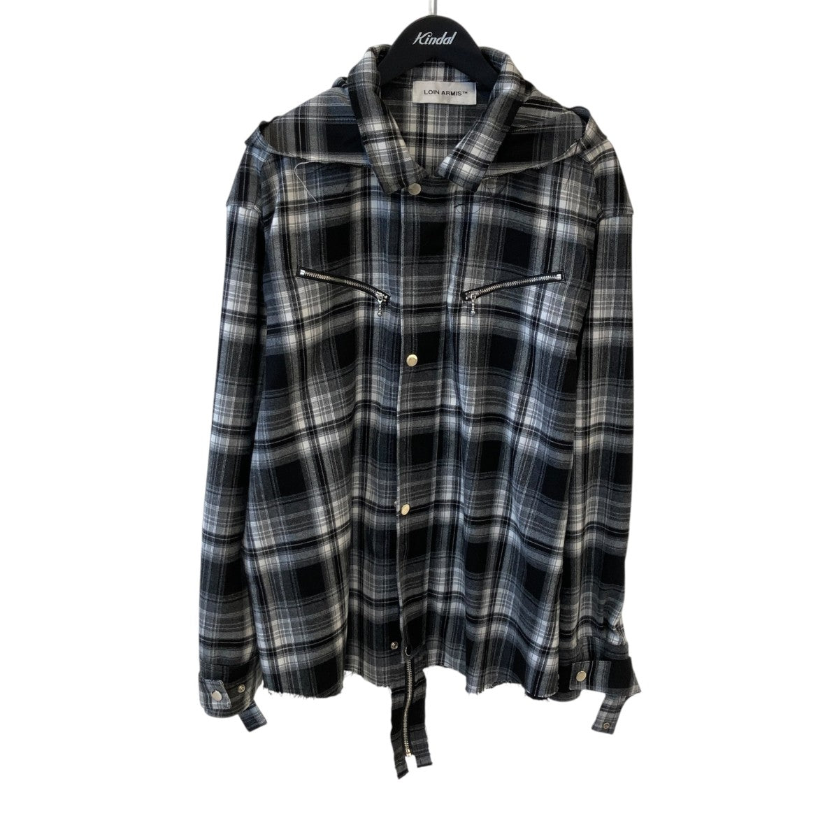 HOODED OMBRE CHECK SHIRTシャツジャケット