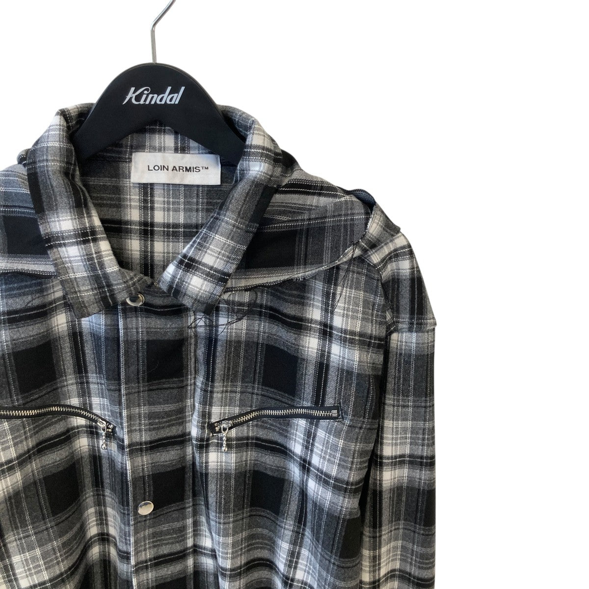 HOODED OMBRE CHECK SHIRTシャツジャケット
