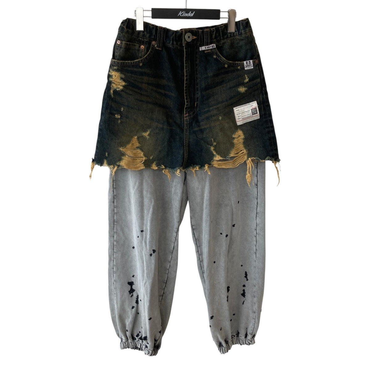 MIHARA YASUHIRO MMY WAIST LAYERED JEANSパンツA15PT023 古着・中古-1枚目のアイテム画像