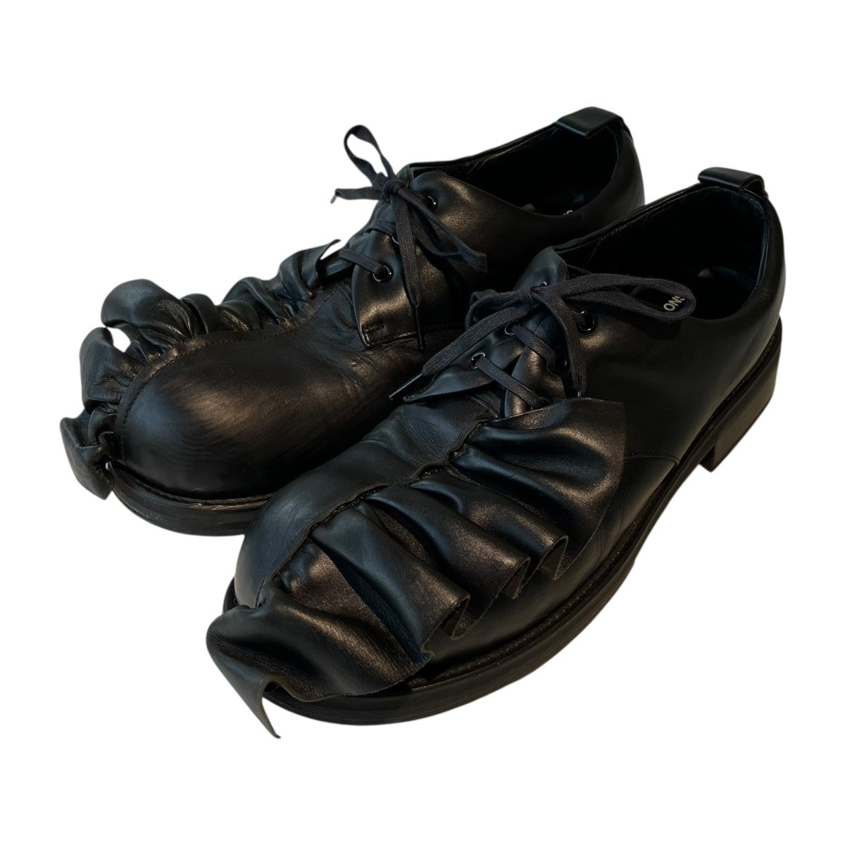 COMME des GARCONS HOMME PLUS×KIDS LOVE GAITE フリルレザーダービーシューズ 古着・中古-1枚目のアイテム画像