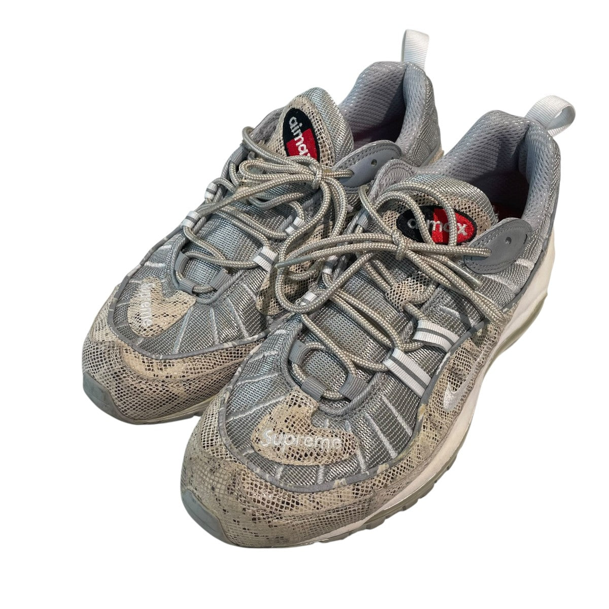 NIKE×Supreme Air Max 98 Snakeskinスニーカー844694-100 古着・中古-1枚目のアイテム画像