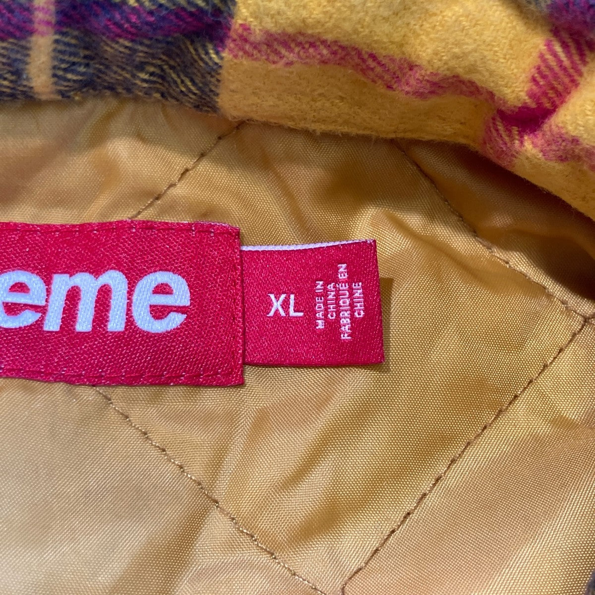 Supreme QUILTED PLAID SHIRTチェックジャケット 古着・中古-6枚目のアイテム画像