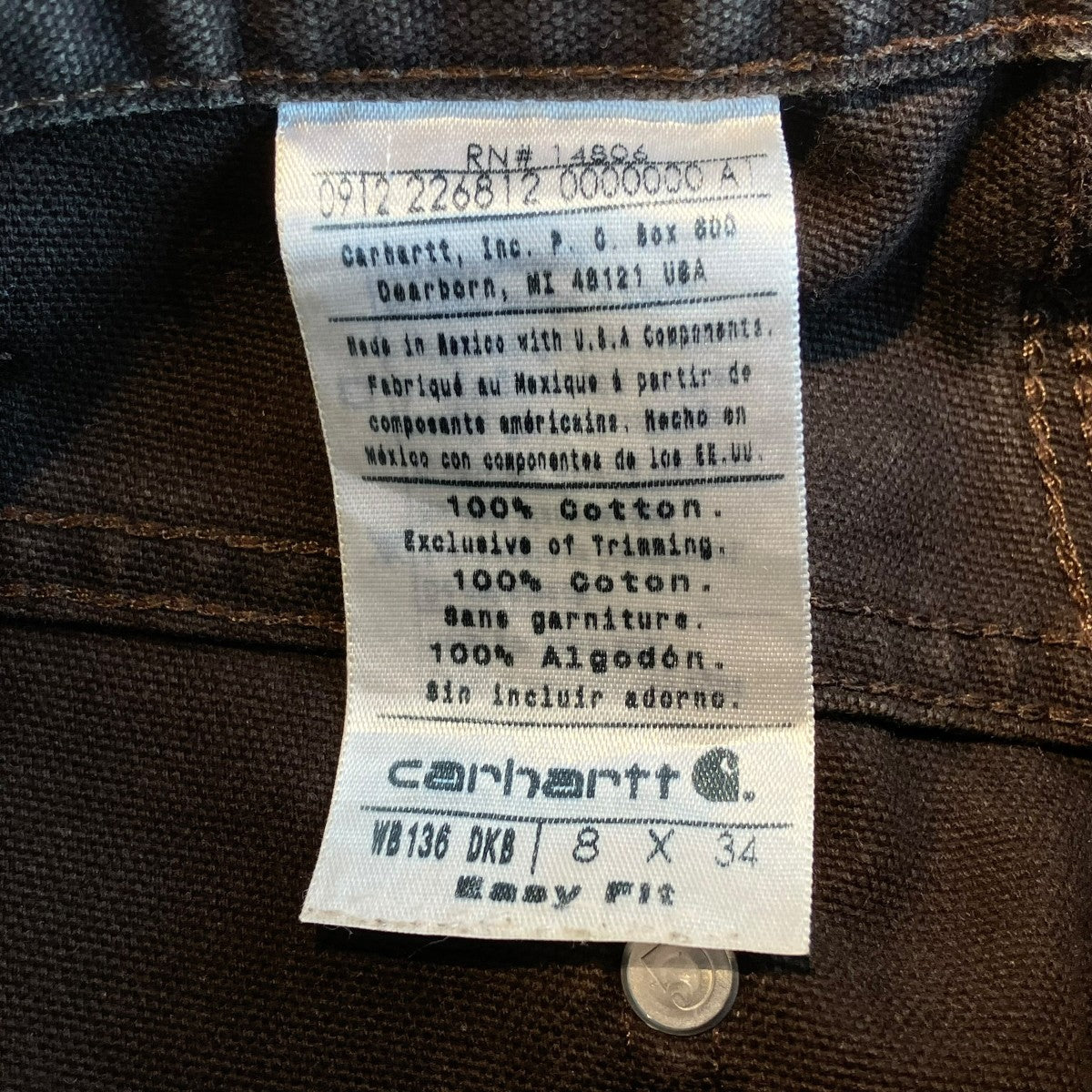 CarHartt ダブルニーペインターパンツ 古着・中古-5枚目のアイテム画像