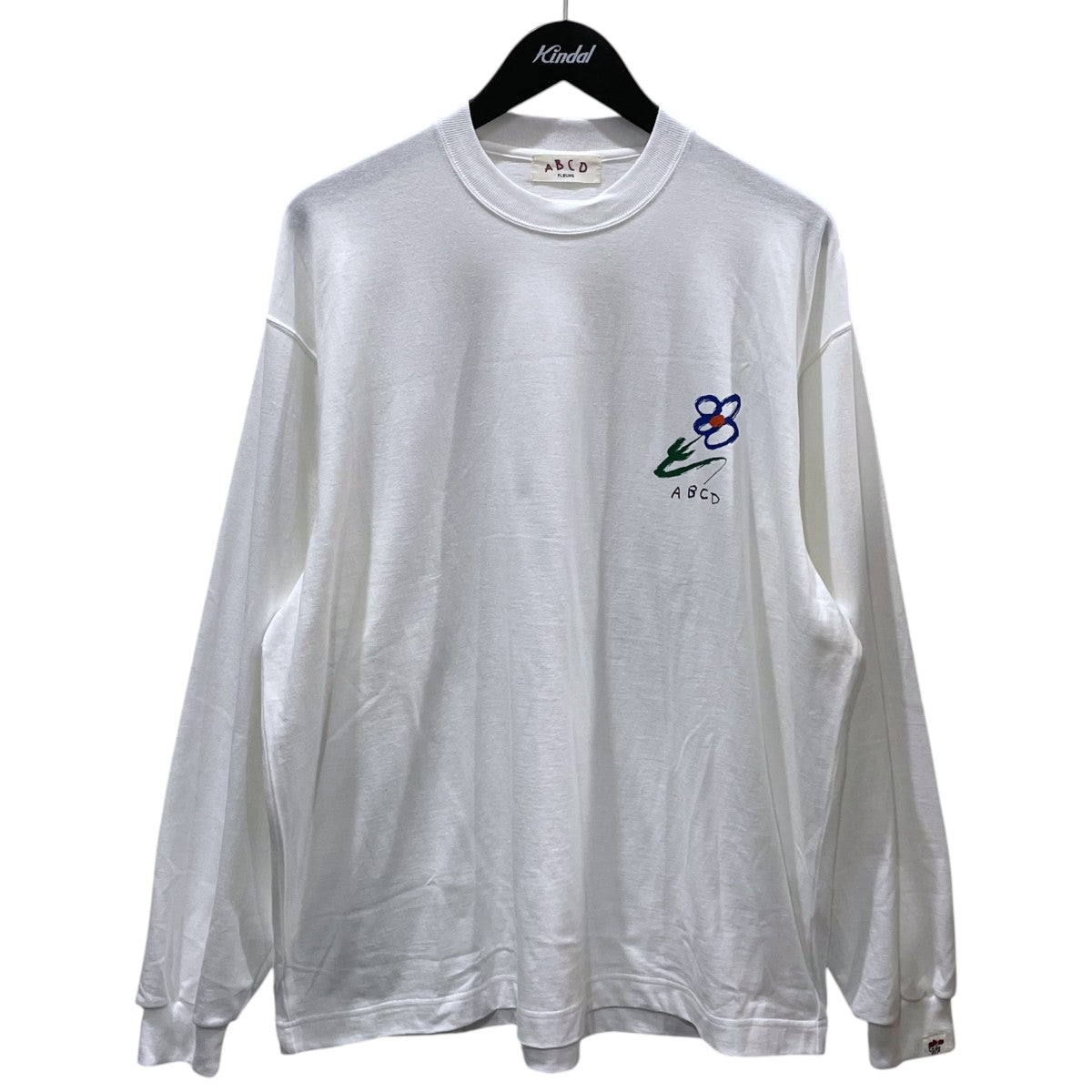 everyone(ABCD FLEURS) フラワープリント長袖カットソー FLORAL PAINTING LOGO L／S TEE フローラルペインティングロゴ ロングスリーブティーシャツ 古着・中古-1枚目のアイテム画像