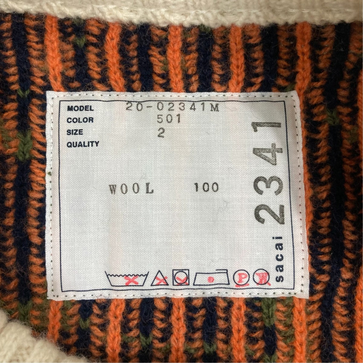 sacai クルーネックニット20-02341M 古着・中古-9枚目のアイテム画像