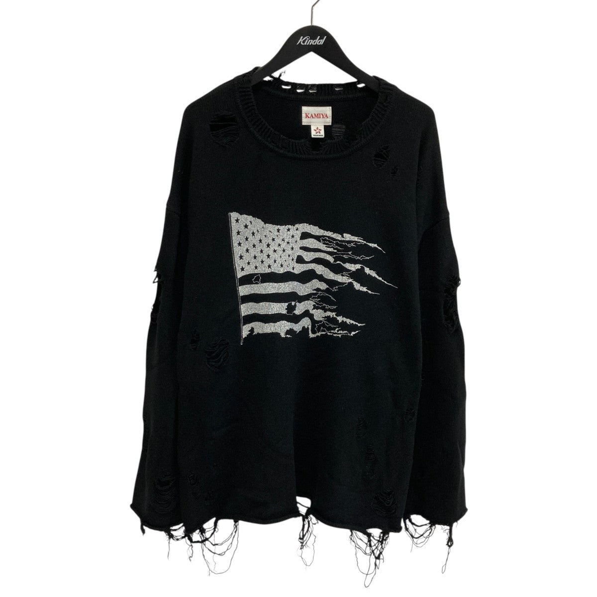 KAMIYA DESTROYED KNIT LSTダメージニットg11lt045 古着・中古-1枚目のアイテム画像