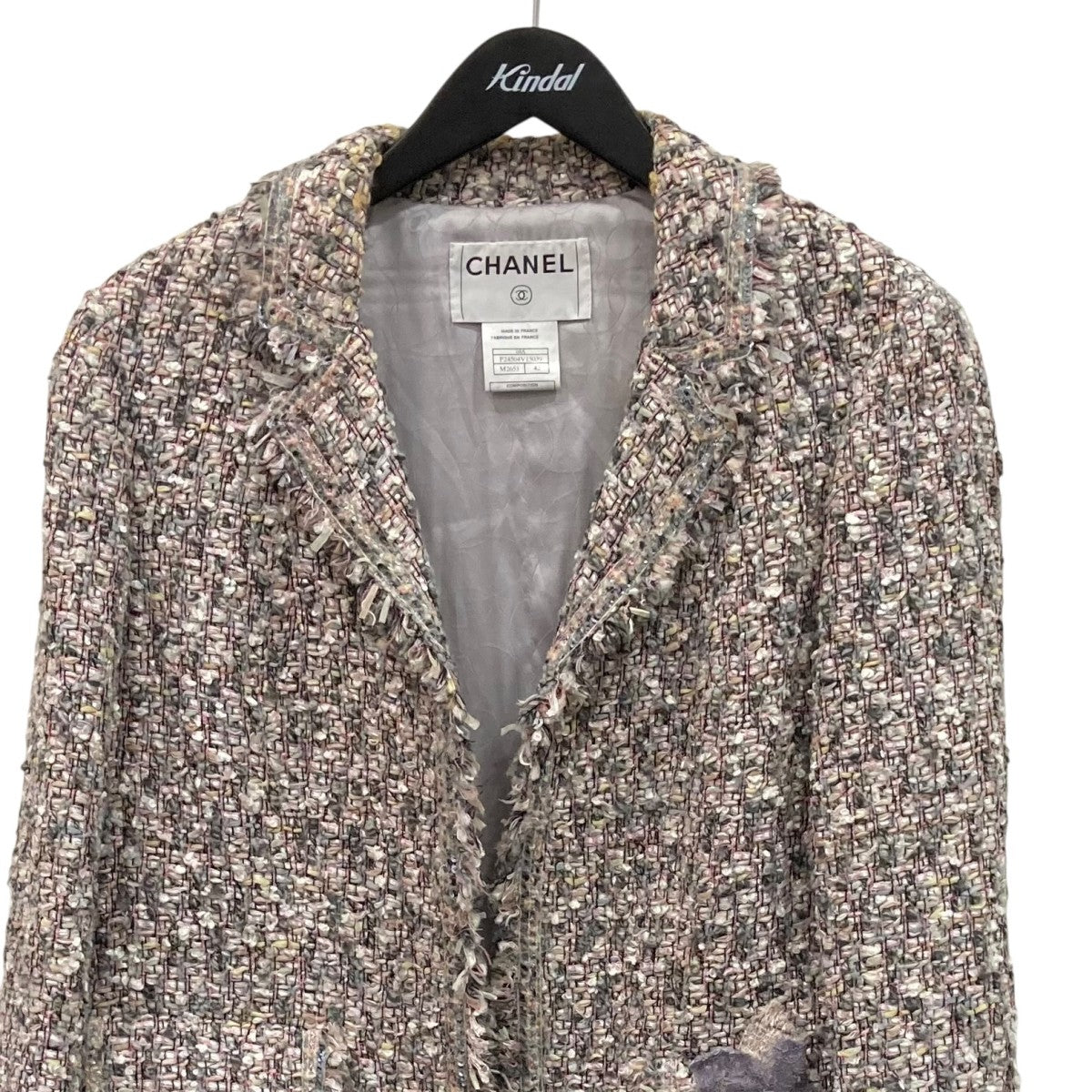 CHANEL(シャネル) スパンコール装飾 ブローチ付きツイードジャケット